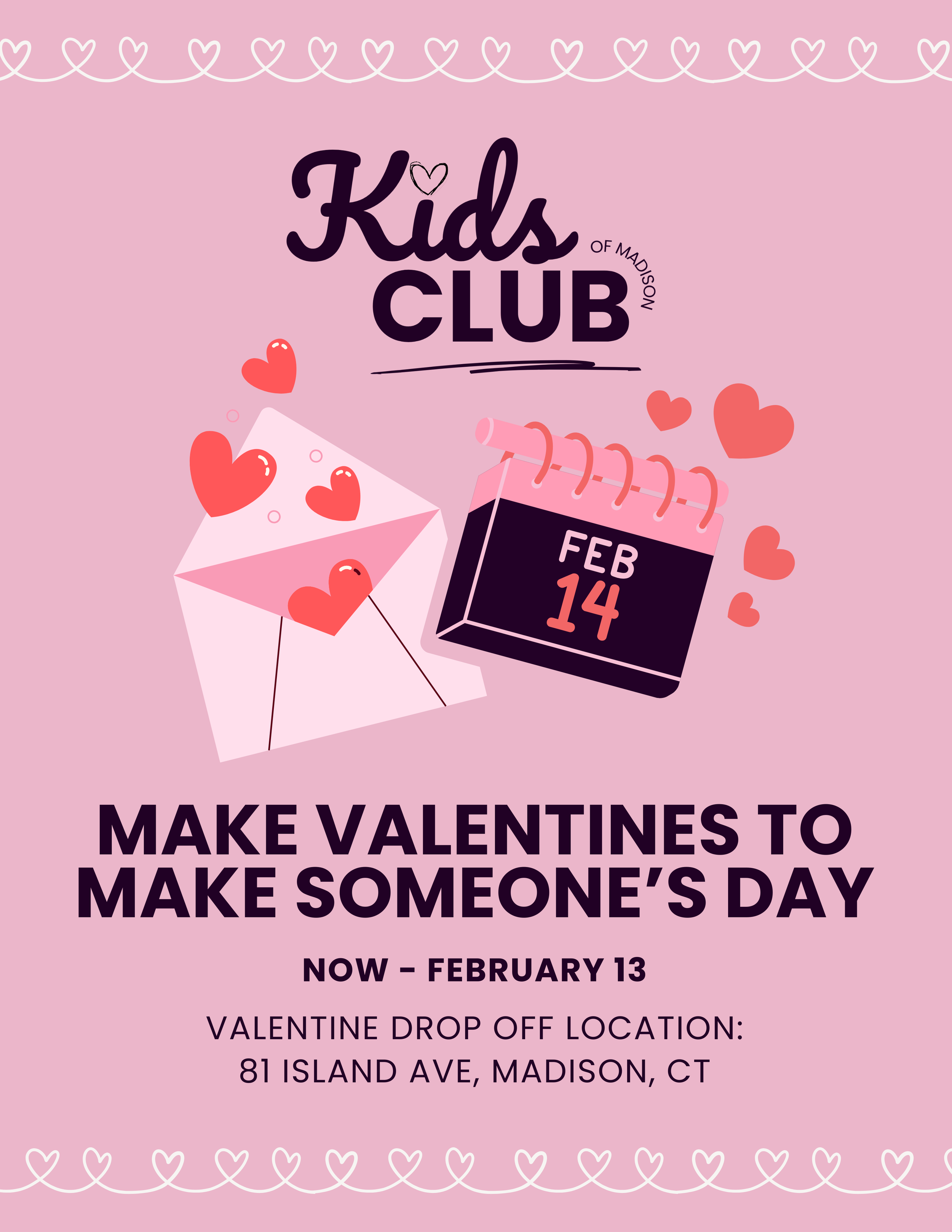 Kids Club of Madison Make Your Own Valentine's Event