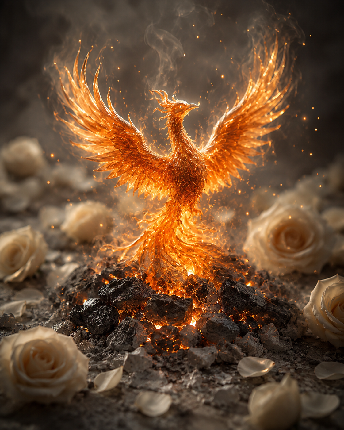 This is a picture of a phoenix that represents the personal transformation that evolves in shadow work and mental health work