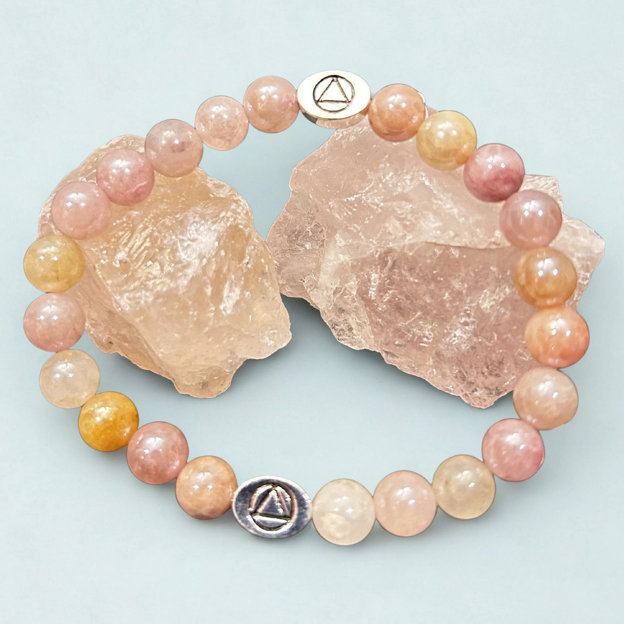 Sunstone Crystal Sobriety Bracelet, Recovery Gift for Men Women Sponsor Sponsee, Anniversary Jewelry, One Day at a Time Gift, Celebration