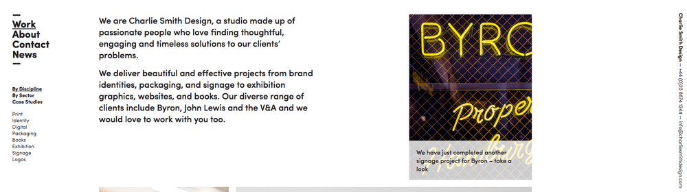 Brand Consultancy & Website Copy (Charlie Smith Design)