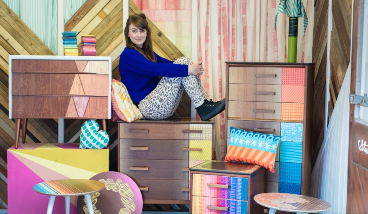 Zoe Murphy Turns Unloved Furniture, Wood and Textiles into Vibrant Home Accessories (Circular by Design, Design Milk)