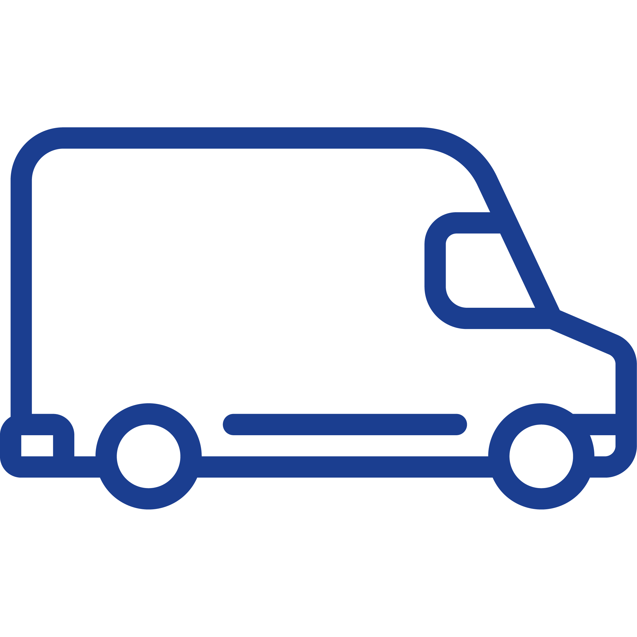 Blaues Symbol eines Lieferwagens.