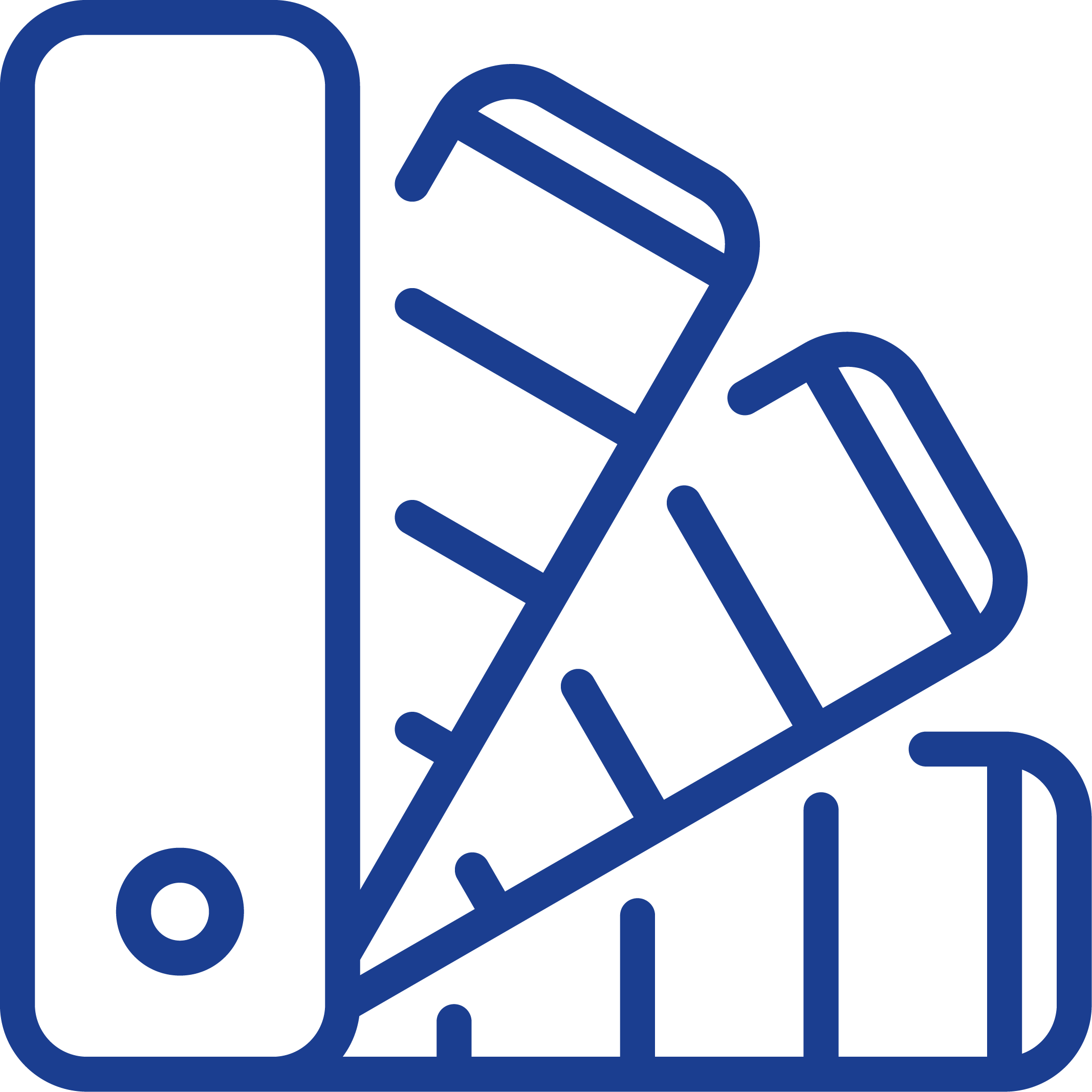 Zeichnung eines Smartphone, eines Farbkatalogs und eines Lineals.