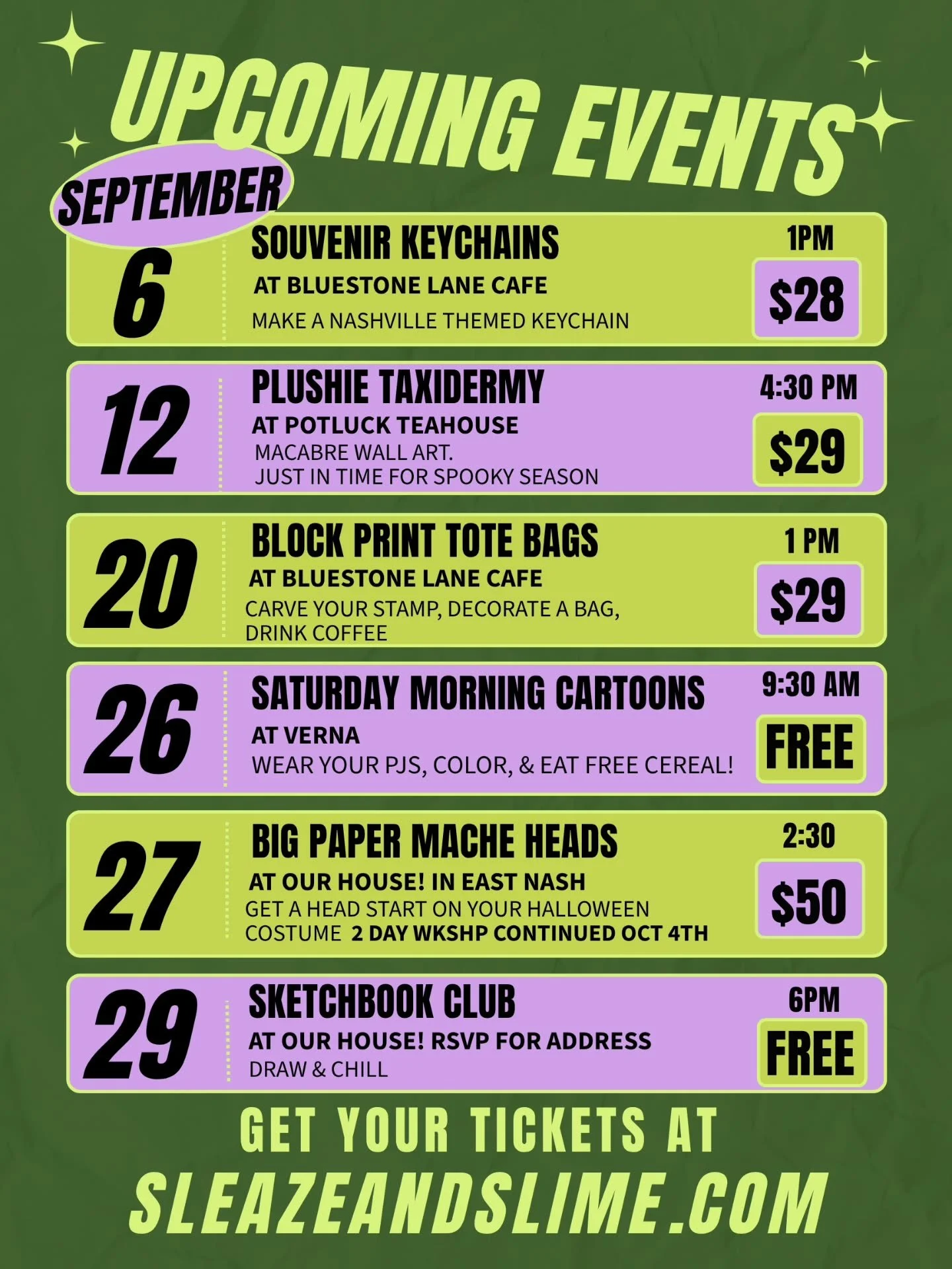 Oh my god, it's September
.
.
#nashvilleartevents #nashvillecreativecommunity #craftclassesforadults #artworkshops #todoinnashville