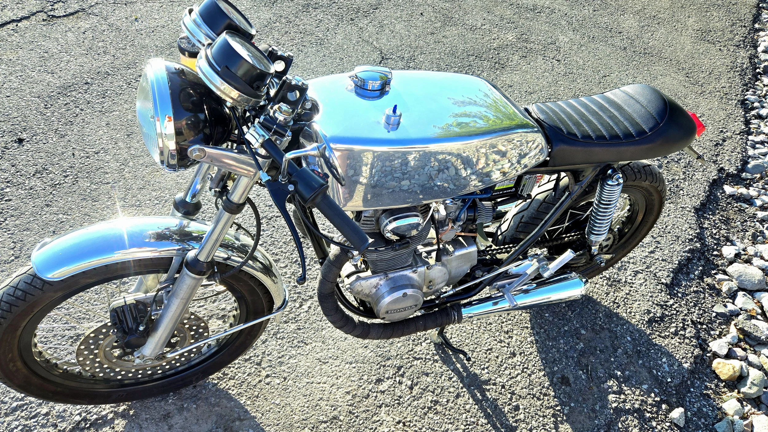 1969 Honda CL350E with mirrored tank