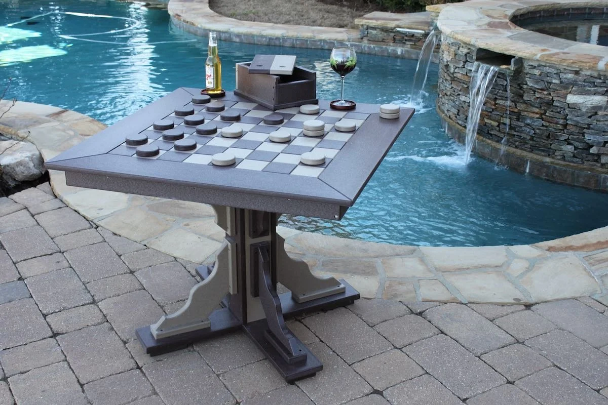 High-Density Polyethylene (HDPE) lumber checkers/chess board