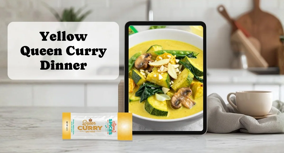yellow queen curry dinner recipe signes spices.