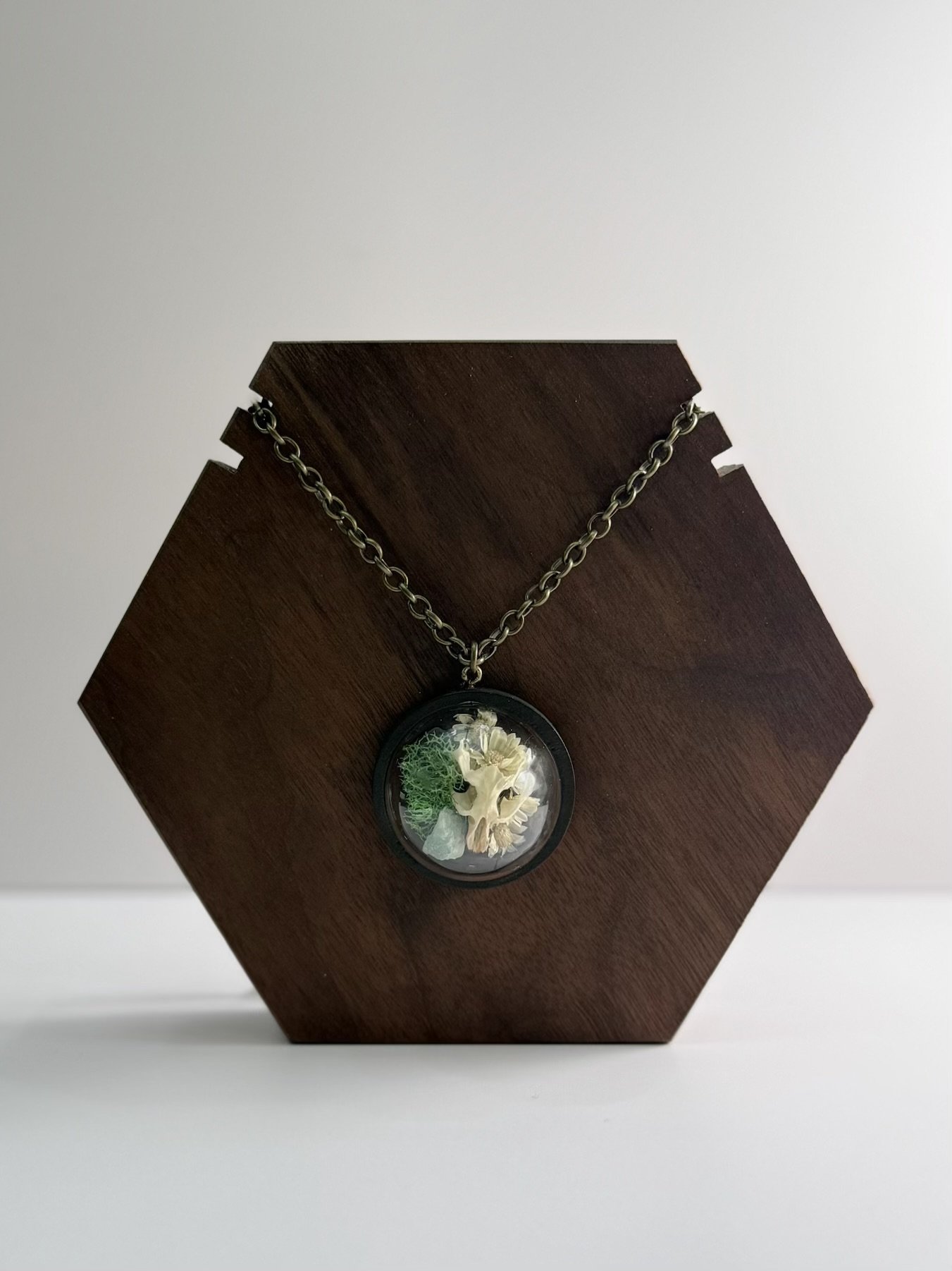 Mouse Skull Dome Terrarium Necklace