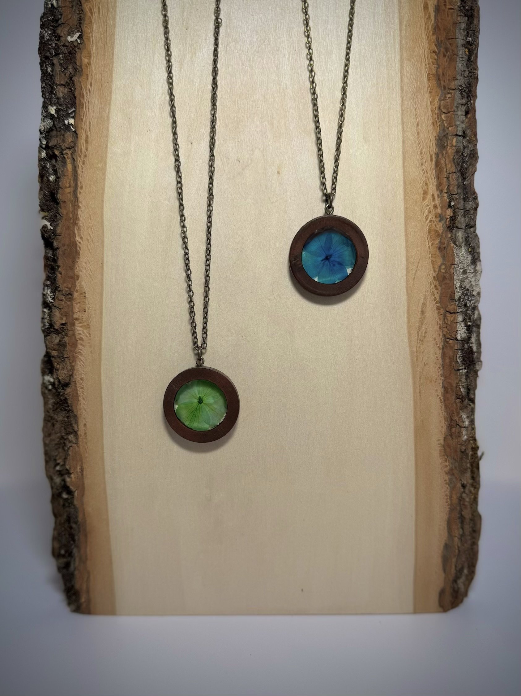 Wood and Petal Necklace