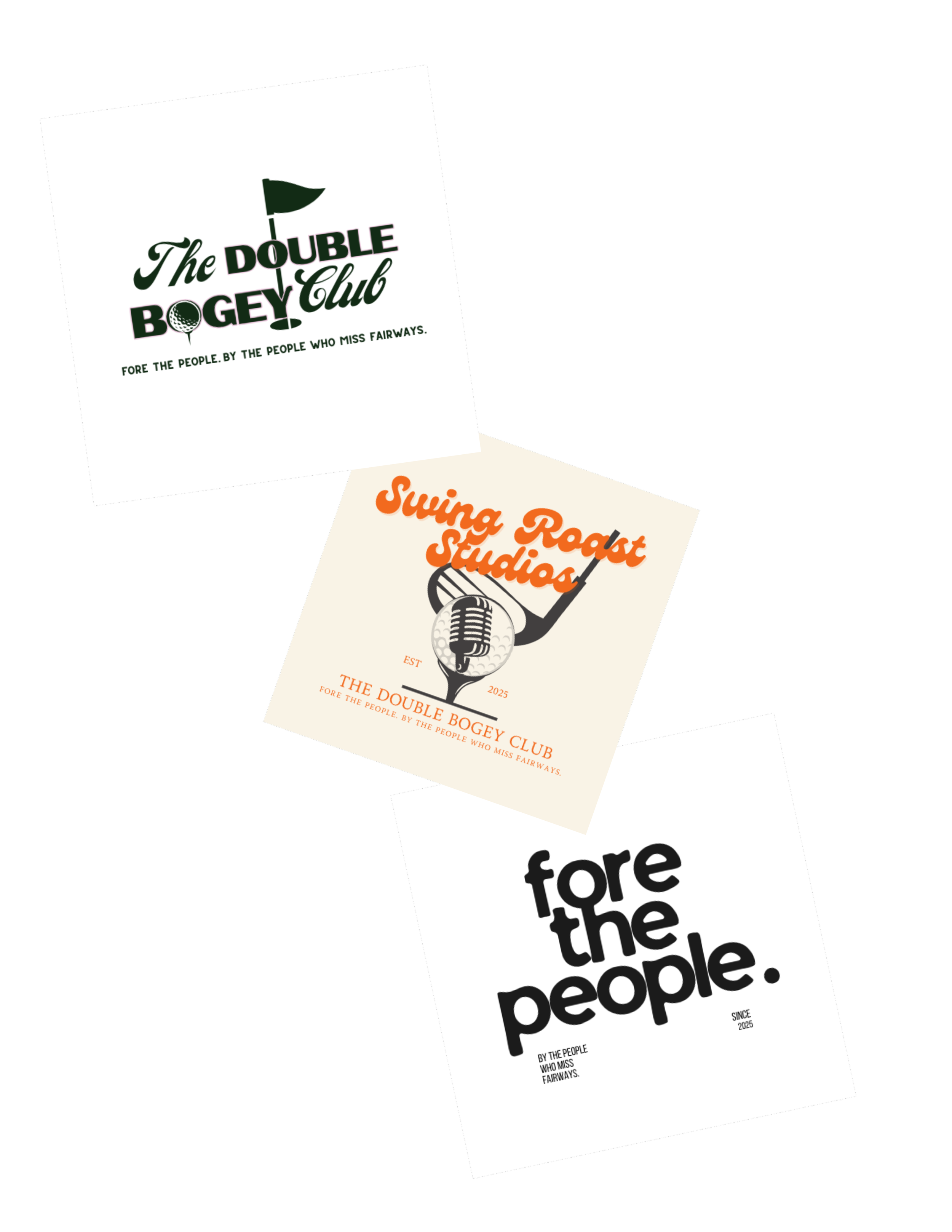 We’re building golf’s new culture—one that blends humor, lifestyle, and inclusivity. Together, Swing Roast Studios, Double Bogey Club, and Fore The People create a movement that makes the game relatable, wearable, and shared.