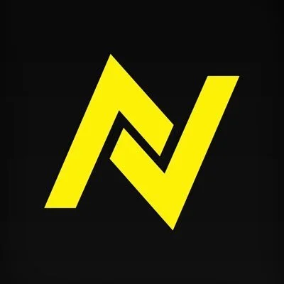 A stylized yellow letter 'N' on a black background.