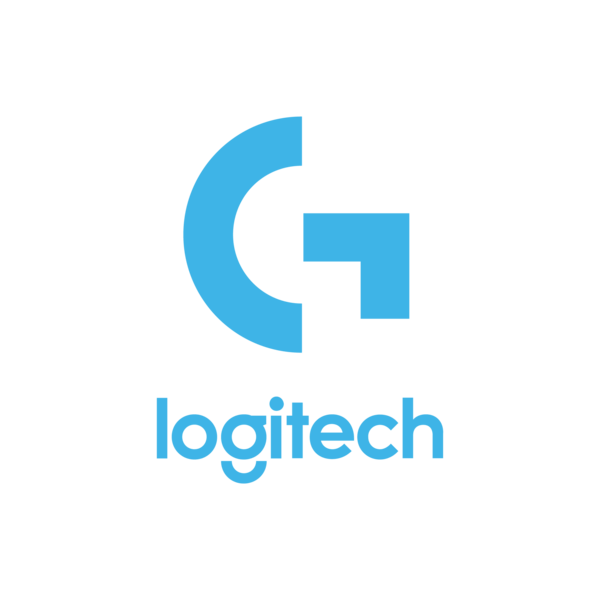 Logitech logo with a stylized 'G' and the word 'logitech' underneath in blue.
