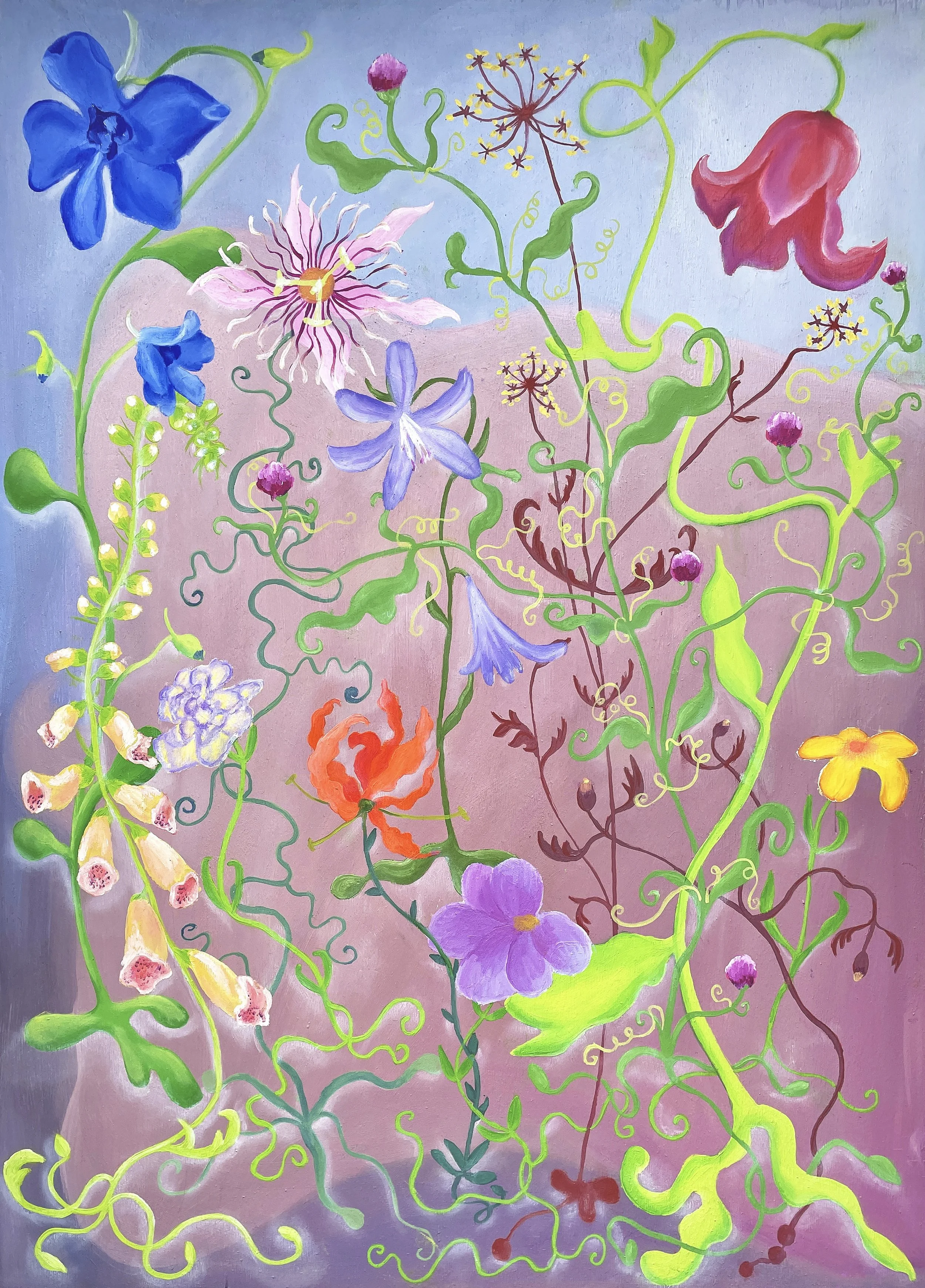 Les fleurs (huile, 40x70cm)
