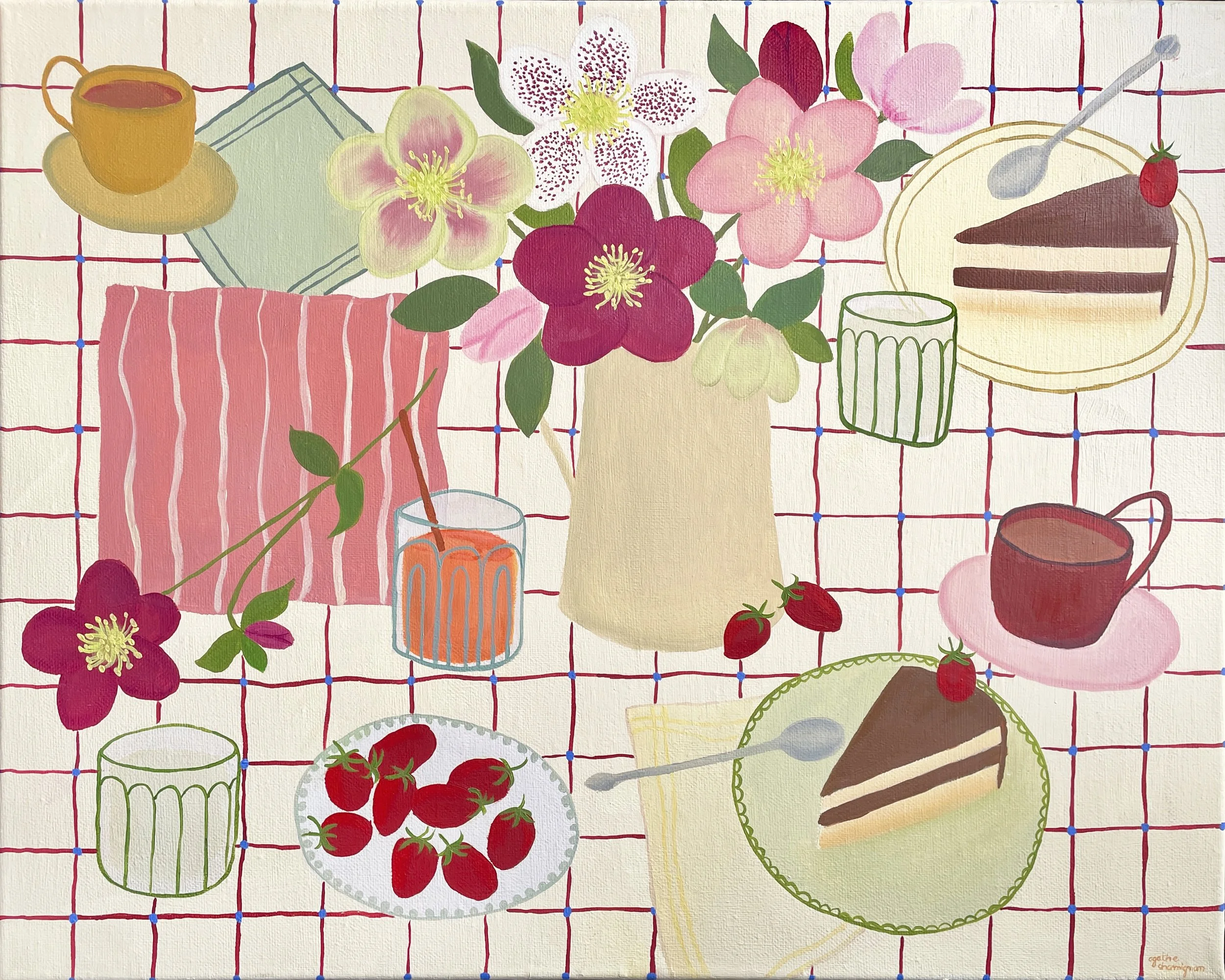 Le goûter (huile, 70x50cm)