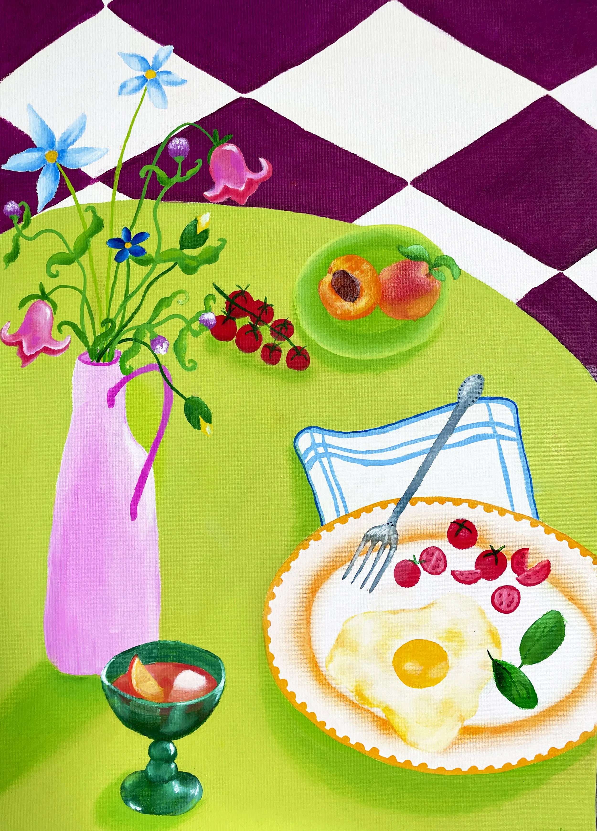 L'oeuf au plat (huile, 50x70cm)