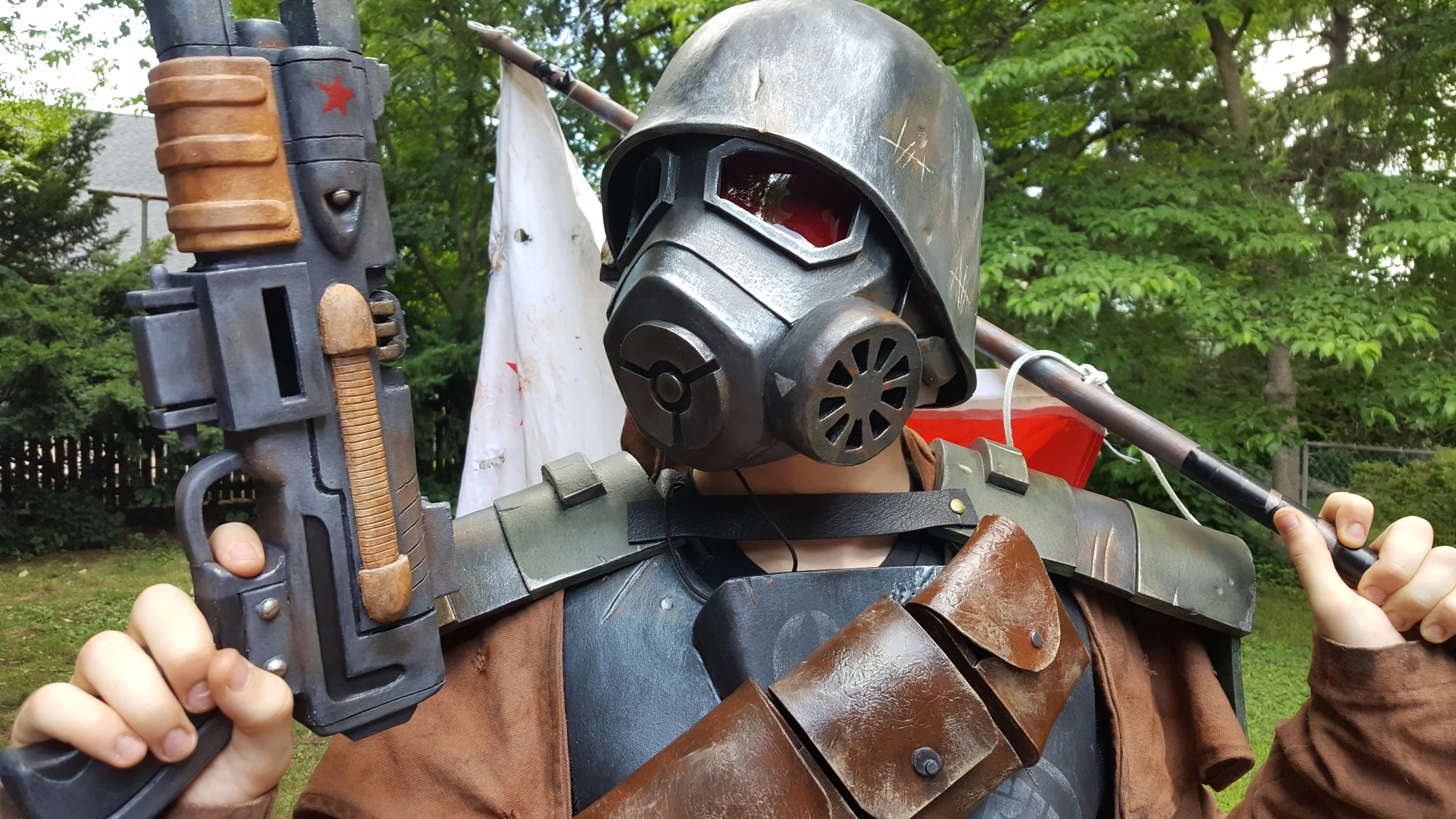 NCR Ranger from Fallout New Vegas -  
EVA foam, plastidip, acrylic paint, neodymium magnets, cloth, acrylic plastic 