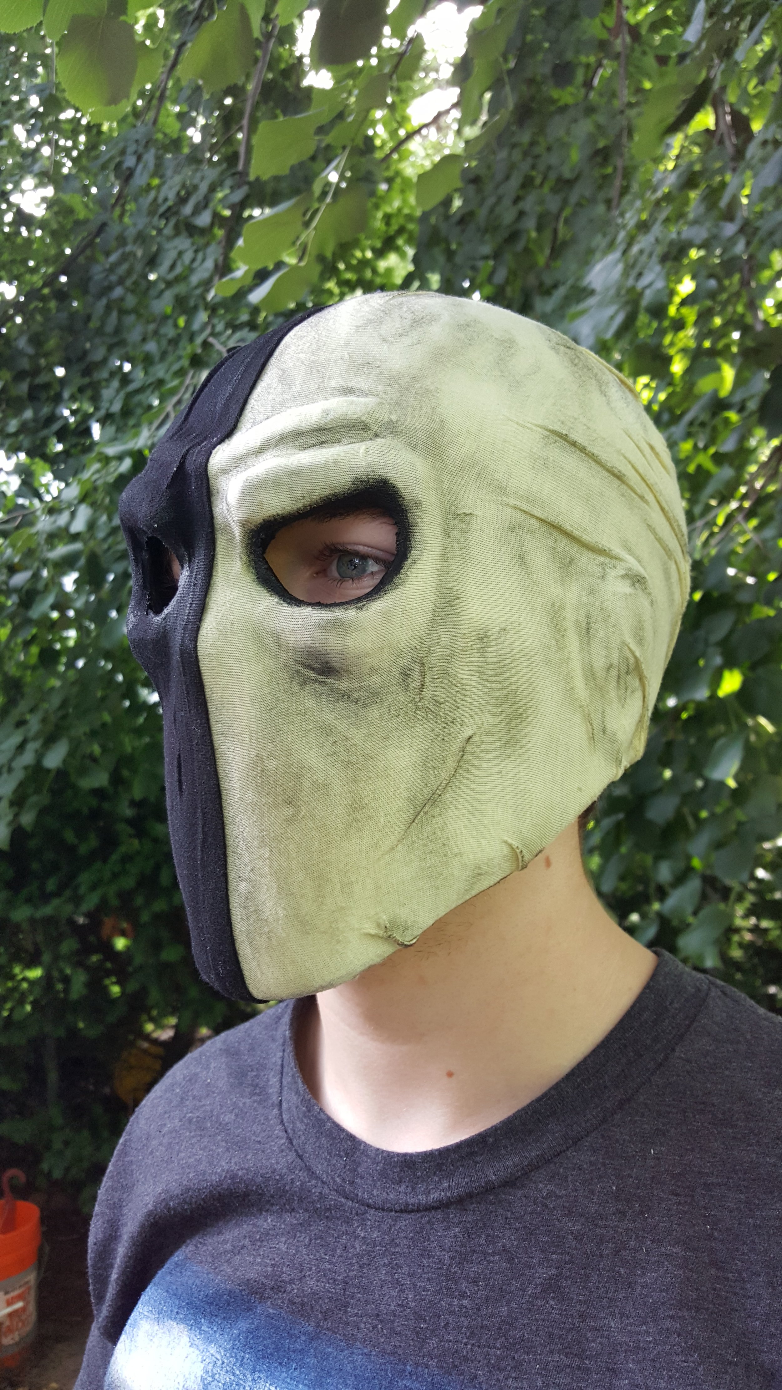 Slade's mask from Arrow -  
EVA foam, fabric, acrylic paint