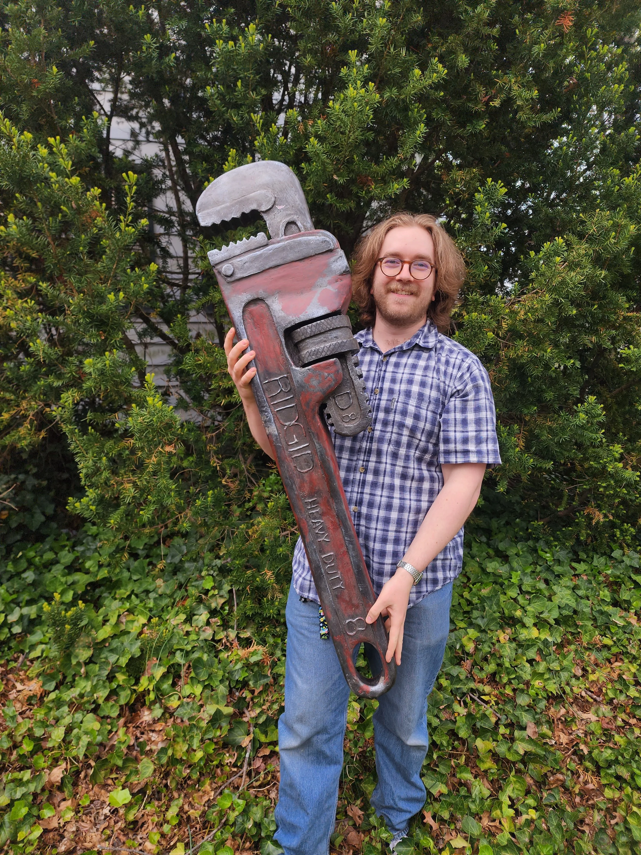 Oversize wrench - Insulation foam, spackle, acrylic paint