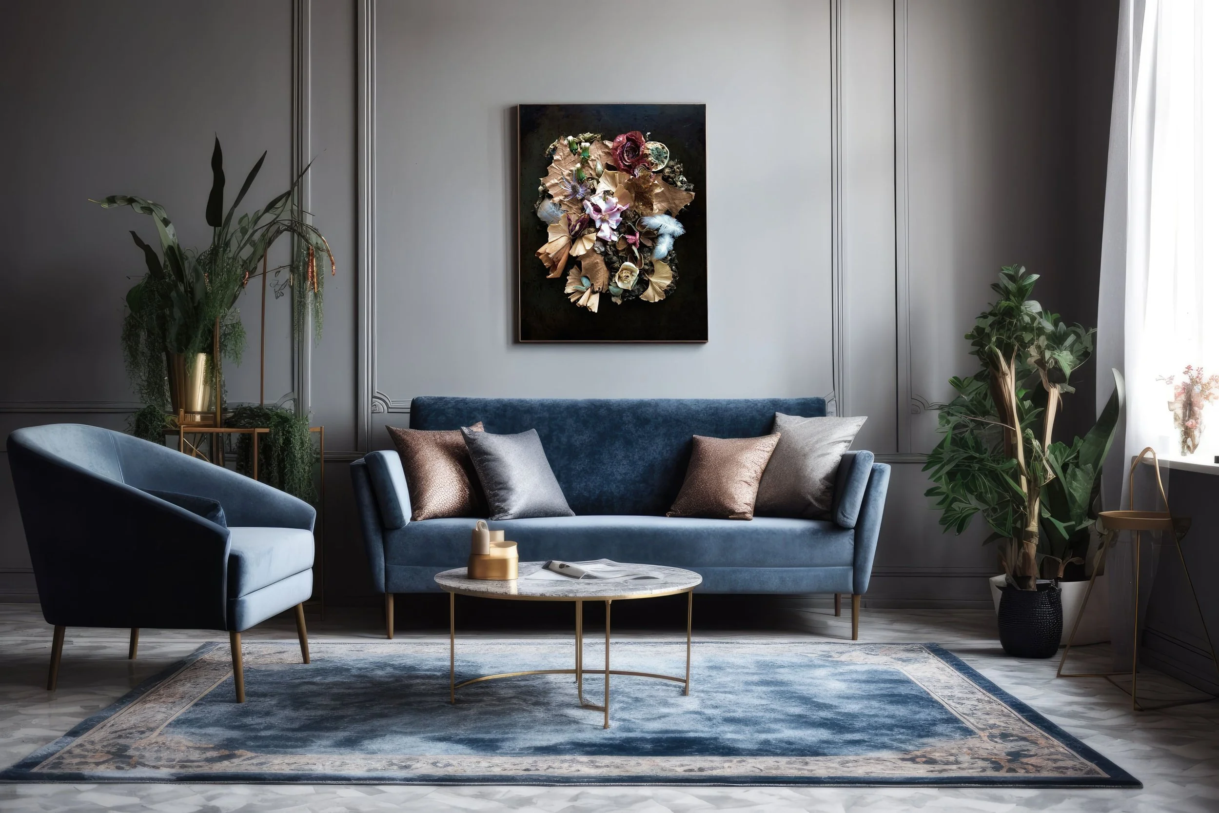 Vanitas-inspired framed botanical artwork with dried leaves and petals, a refined decorative piece for living rooms, dining rooms, or minimalist home décor.