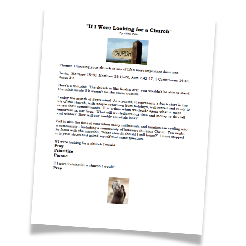 If I Were Looking for a Church