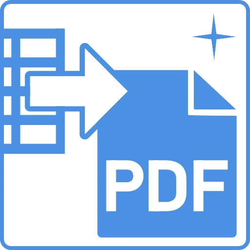 Icon representing saving or exporting a PDF file with an arrow pointing right.