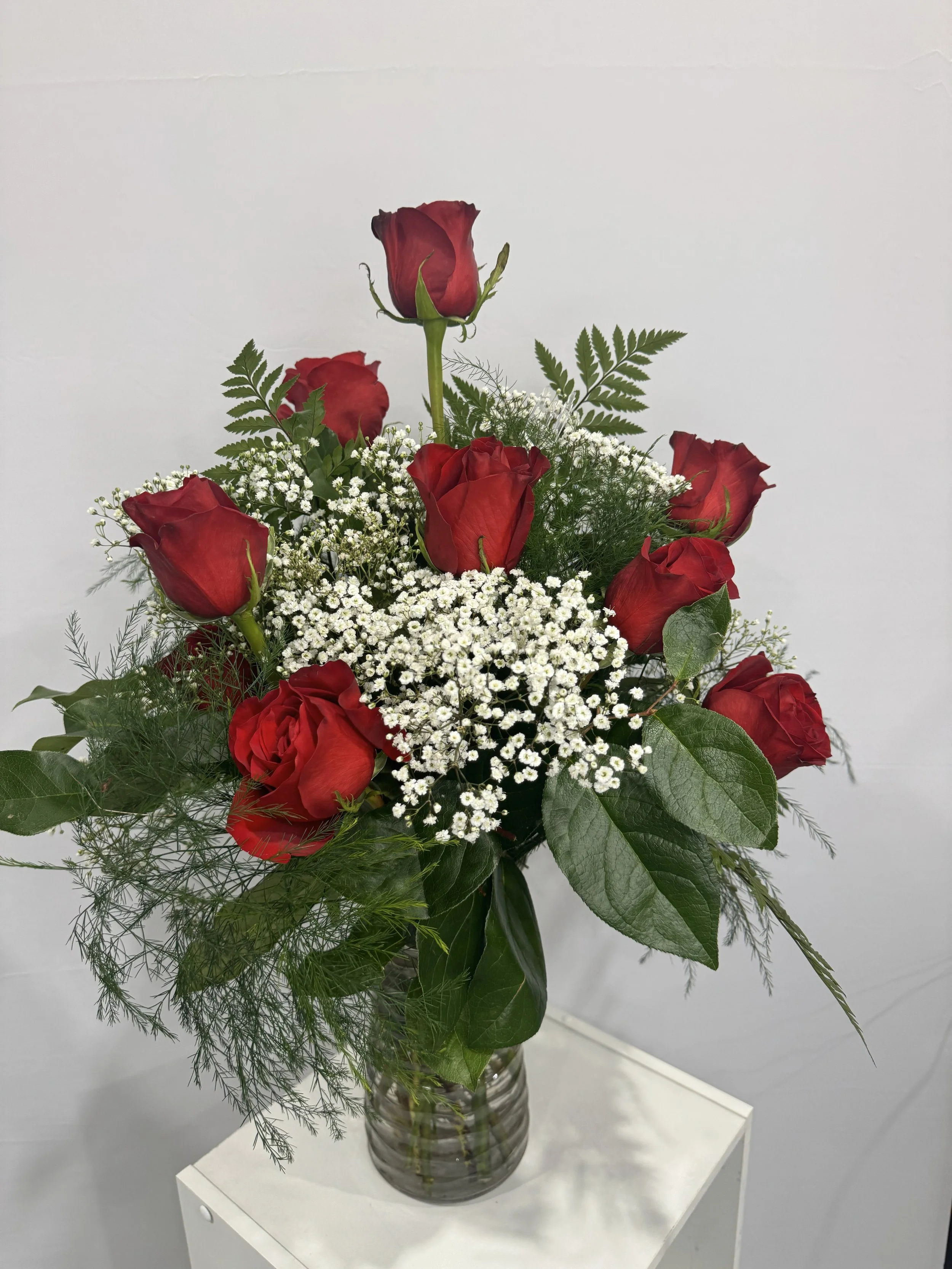 Dozen Roses in a Vase