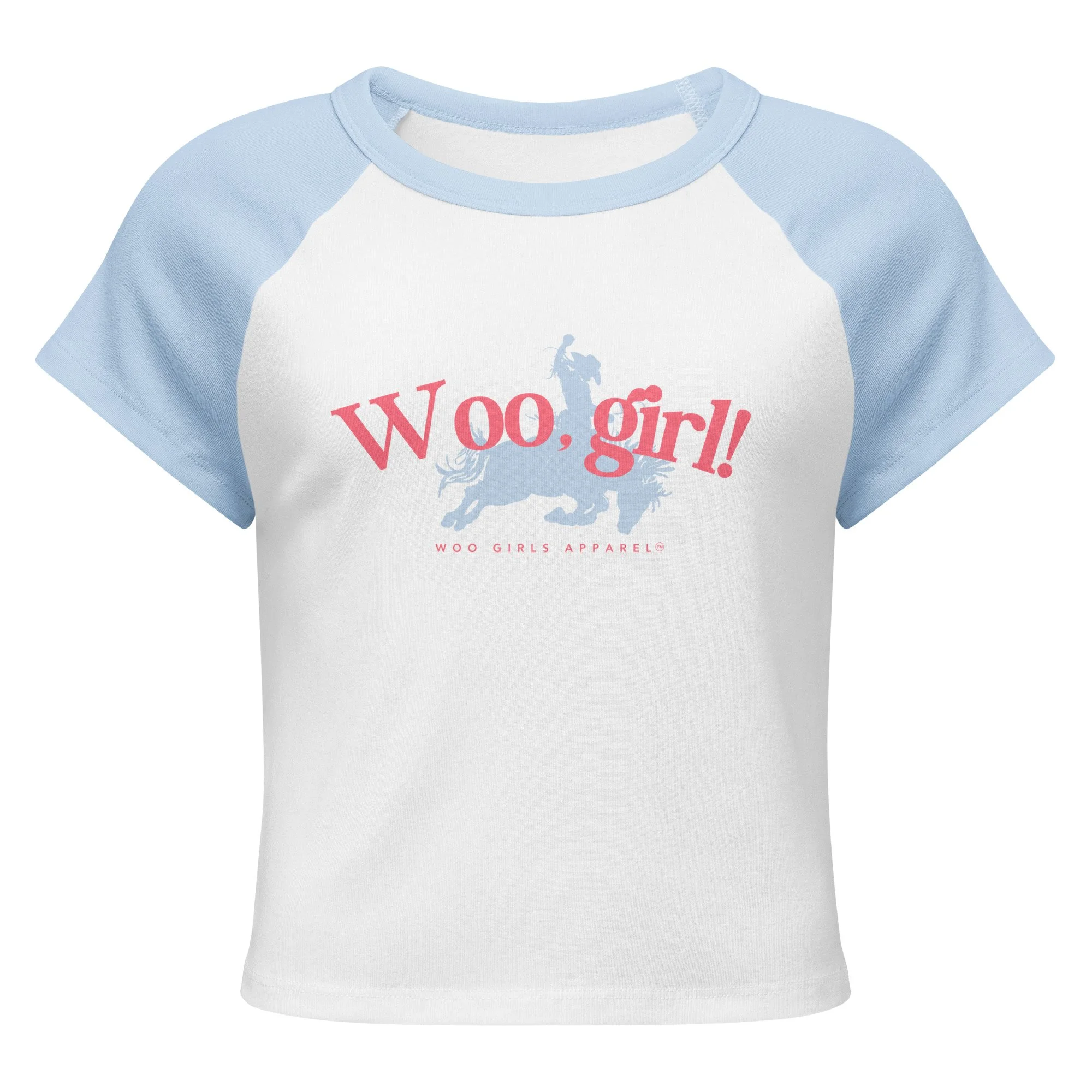 Woo Girl Baby Tee - Powder Blue