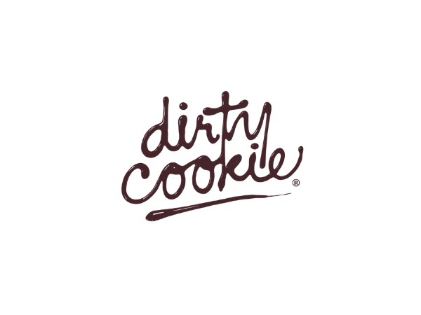 Logo for Dirty Cookie with handwritten-style text on a white background.