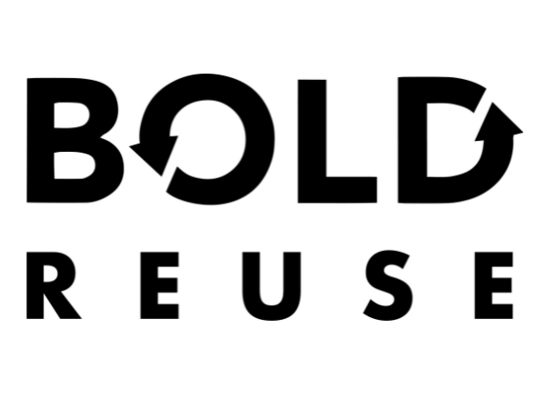 Text-based graphic with the phrase "BOLD REUSE" in black letters, with arrows incorporated into the letters B, O, and D.