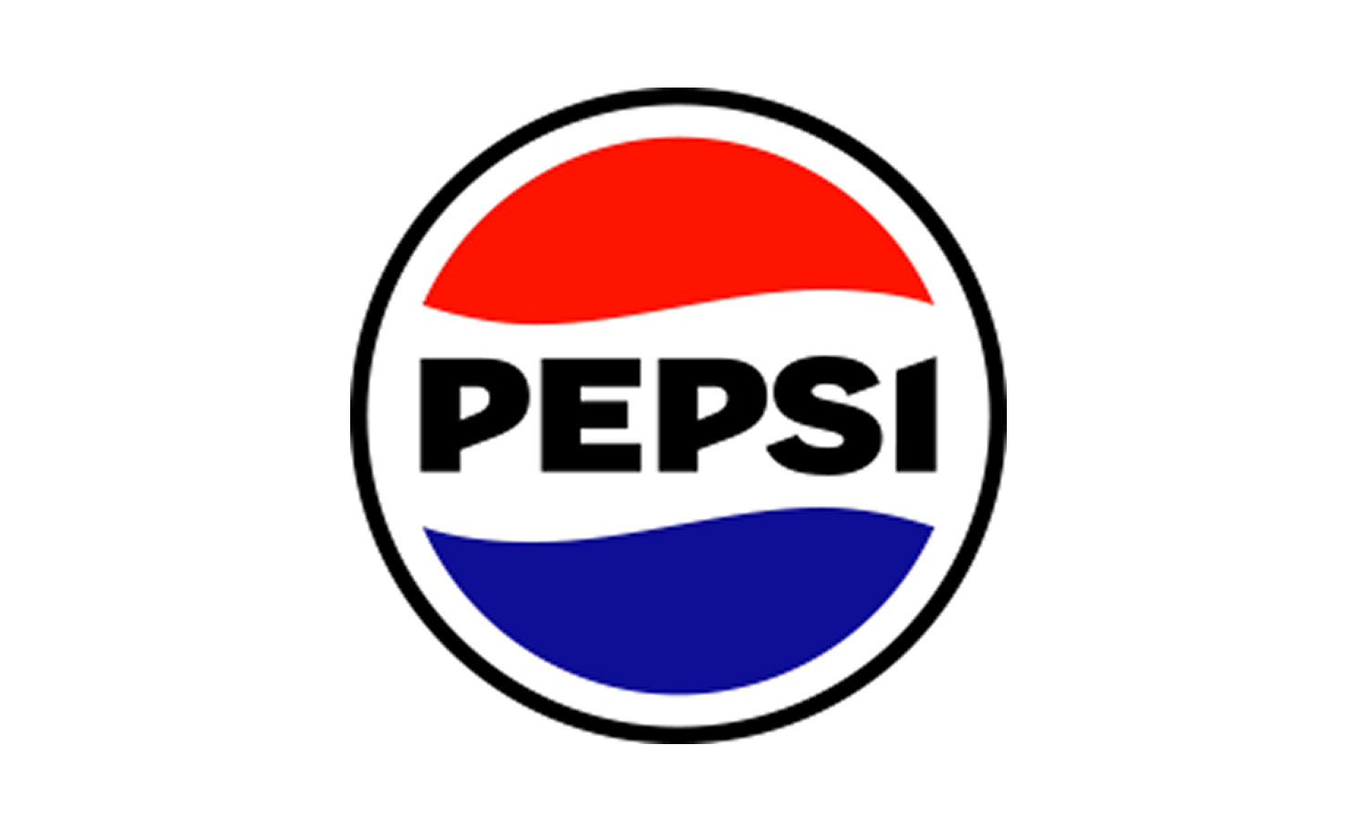 Pepsi logo featuring red, white, and blue colors with the word 'PEPSI' in black