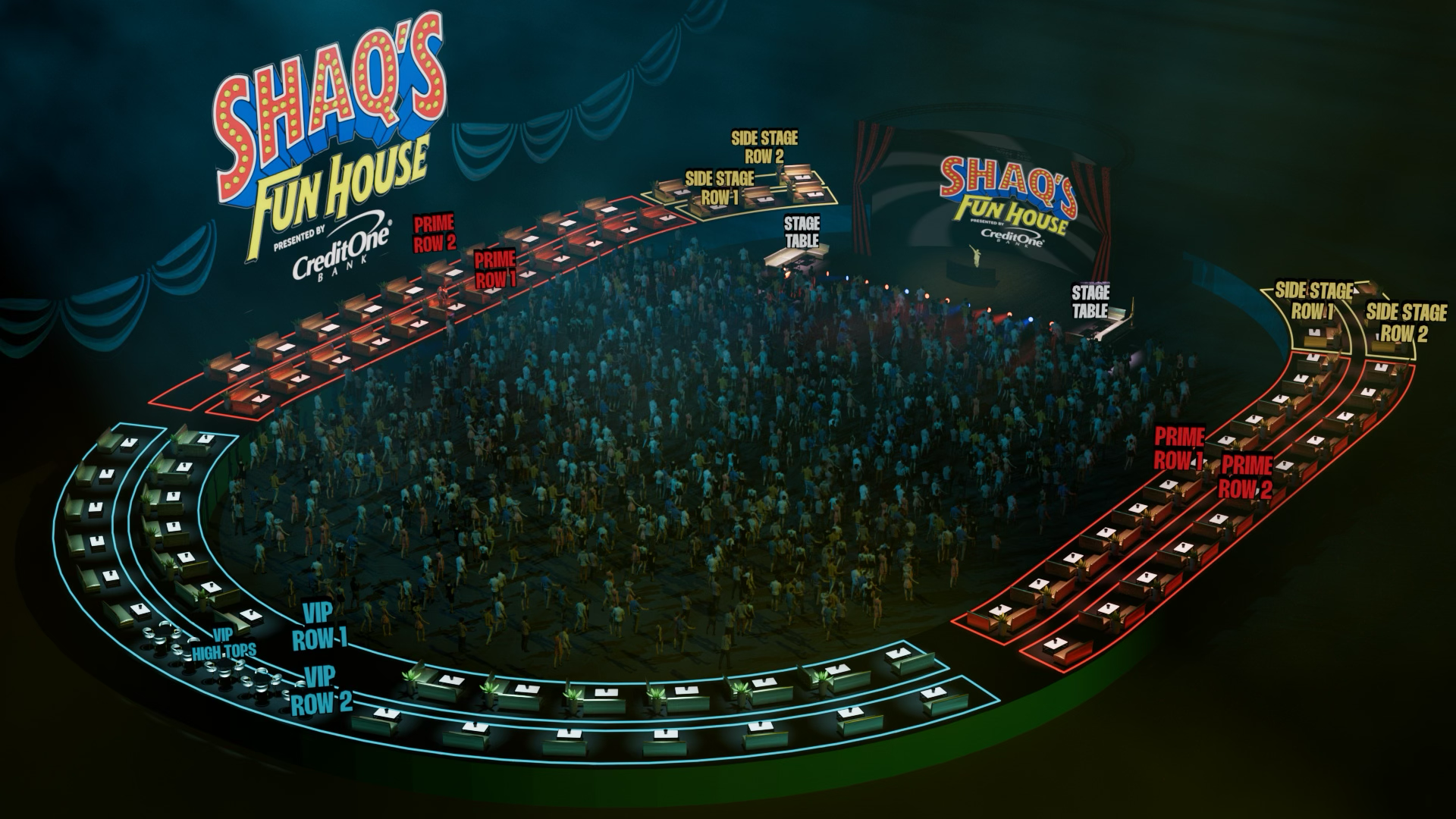 Shaq’s Fun House VIP Table Map