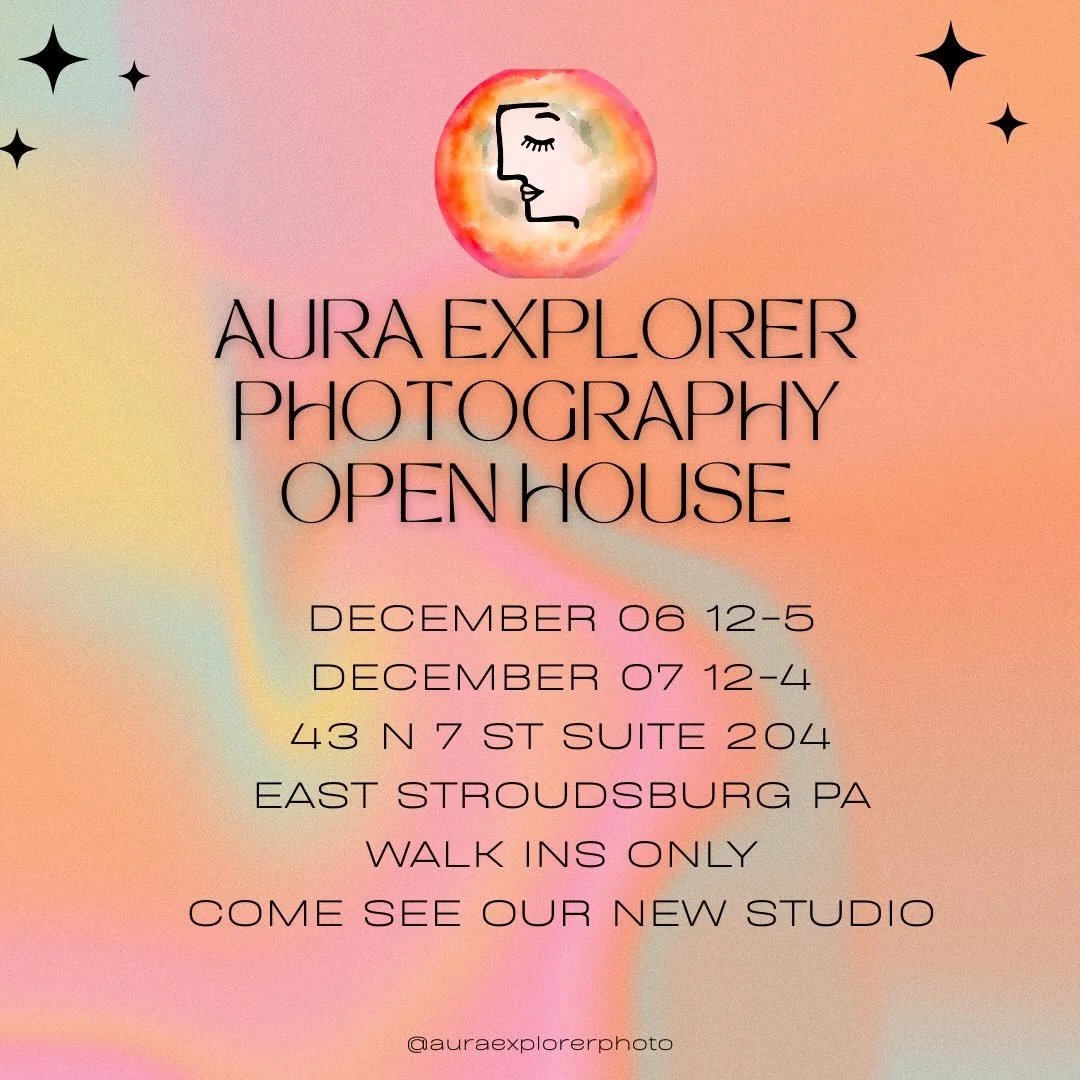 We would love to have you come see our new Aura Photography Studio.
Located in Downtown East Stroudsburg Pa. We have curated a space to explore your energy and to reflect on your extraordinary effort that it takes to be a human.
We will be doing walk