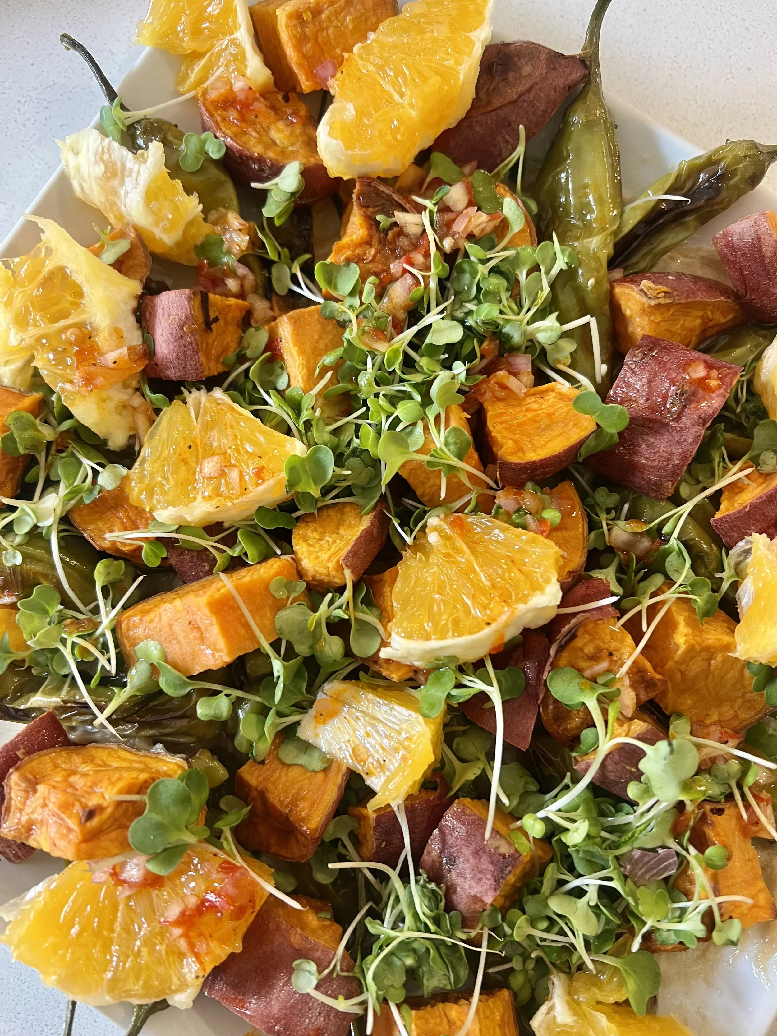 Citrus, Shishito Pepper and Sweet Potato Salad 