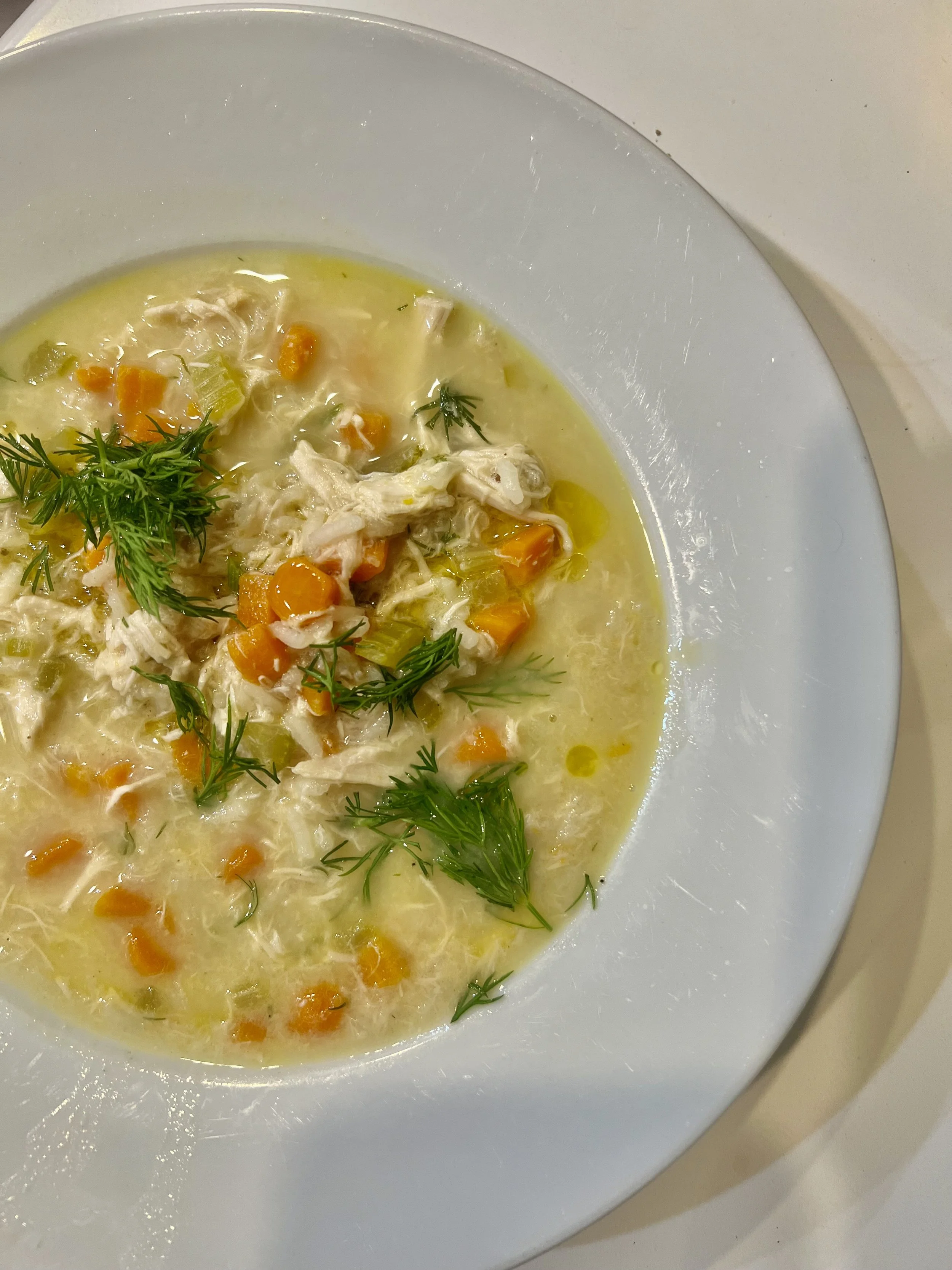 Avgolemono Greek Chicken Rice Egg Soup