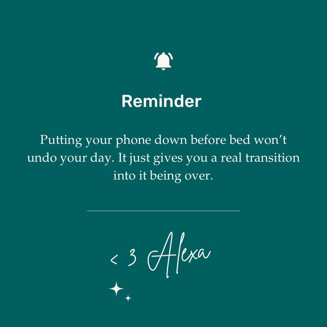 putting your phone down before bed won&rsquo;t fix your stress. it&rsquo;s not a cure. it&rsquo;s not going to undo your day.

but it is one less input your nervous system has to sort through when it&rsquo;s trying to wind down.

your brain doesn&rsq