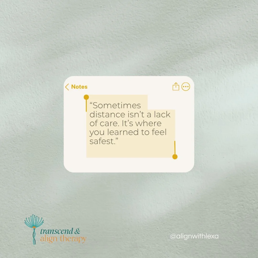 Sometimes creating distance isn&rsquo;t about not wanting connection. It can be a way of protecting yourself when closeness feels unfamiliar or vulnerable.

#AvoidantAttachment #AttachmentStyles #SelfAwareness #Relationships #Therapy