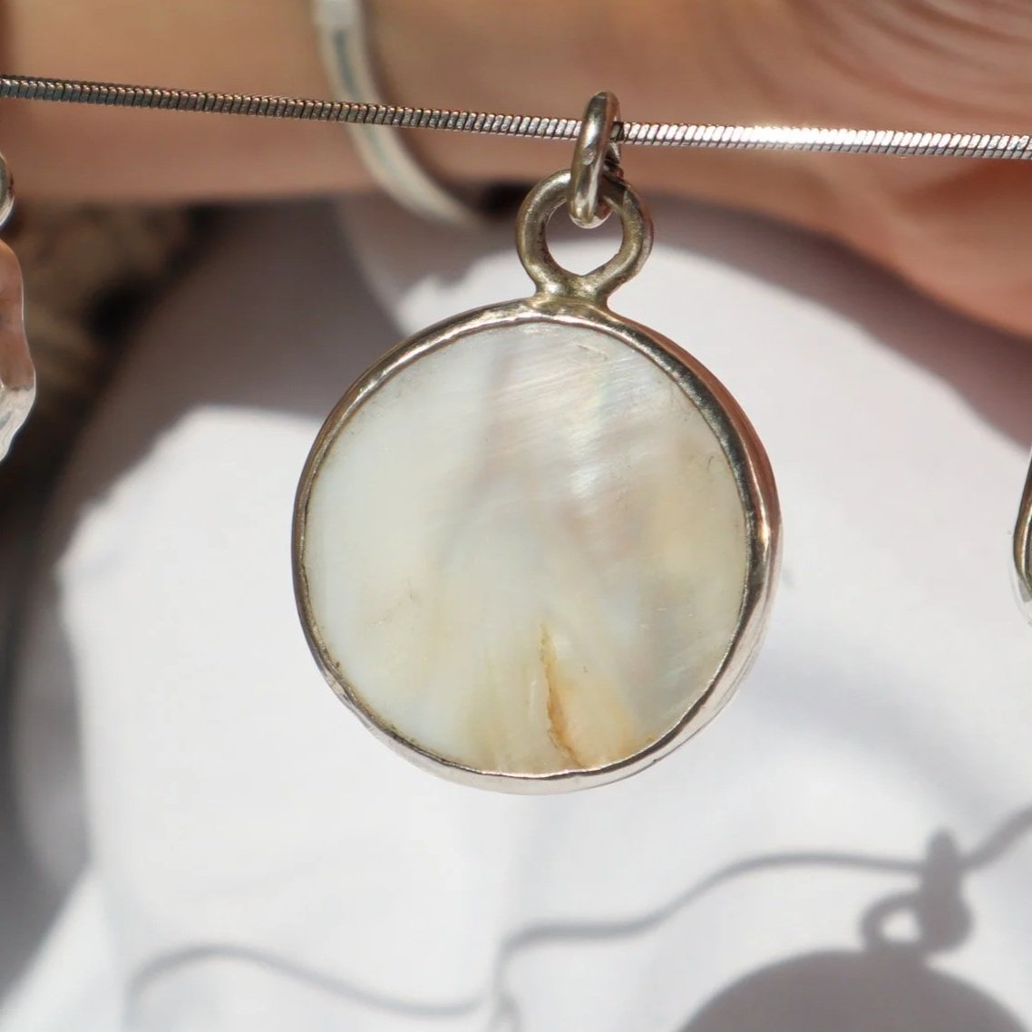 White Abalone Pendant