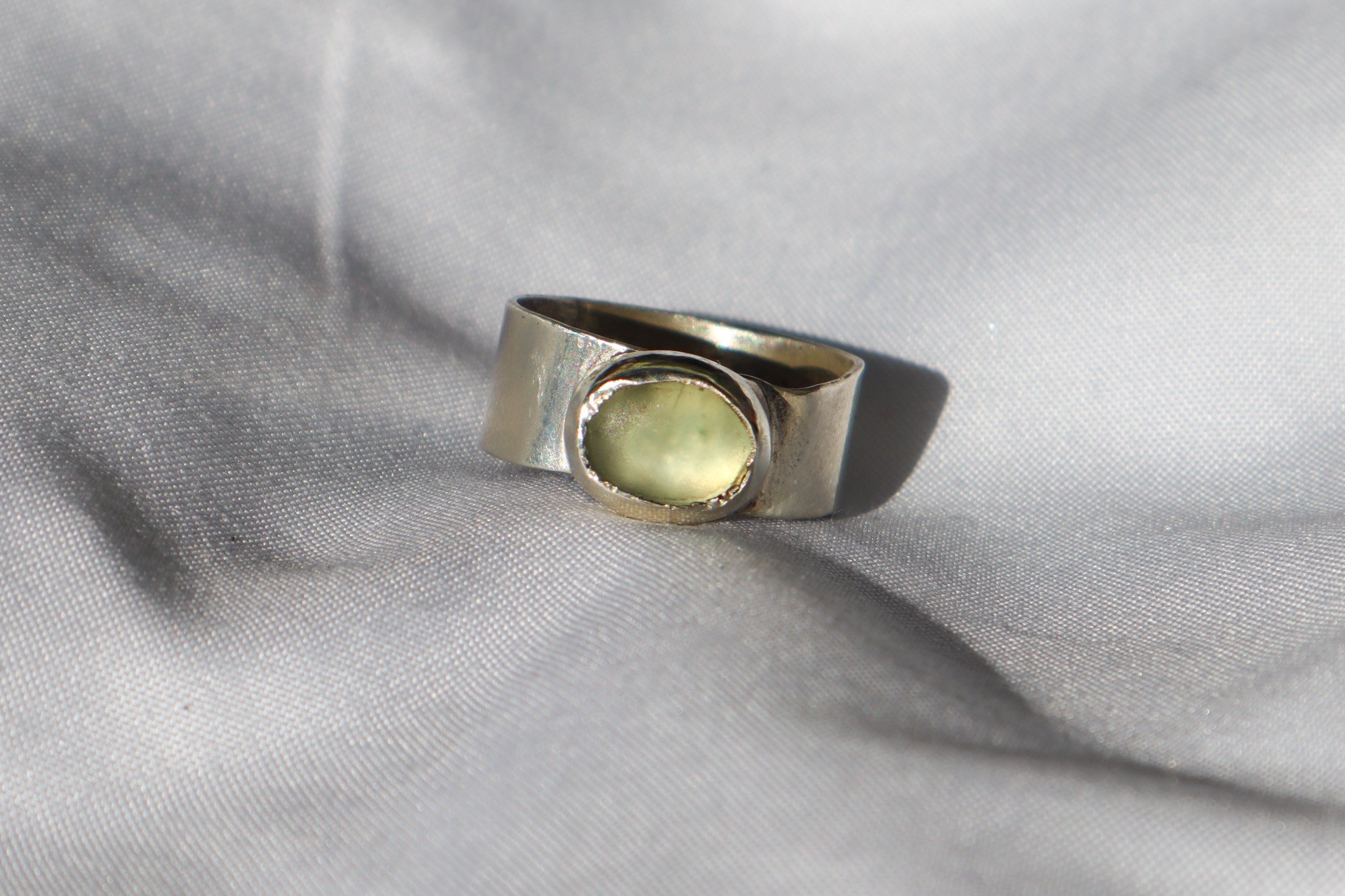 Green Prehnite Ring