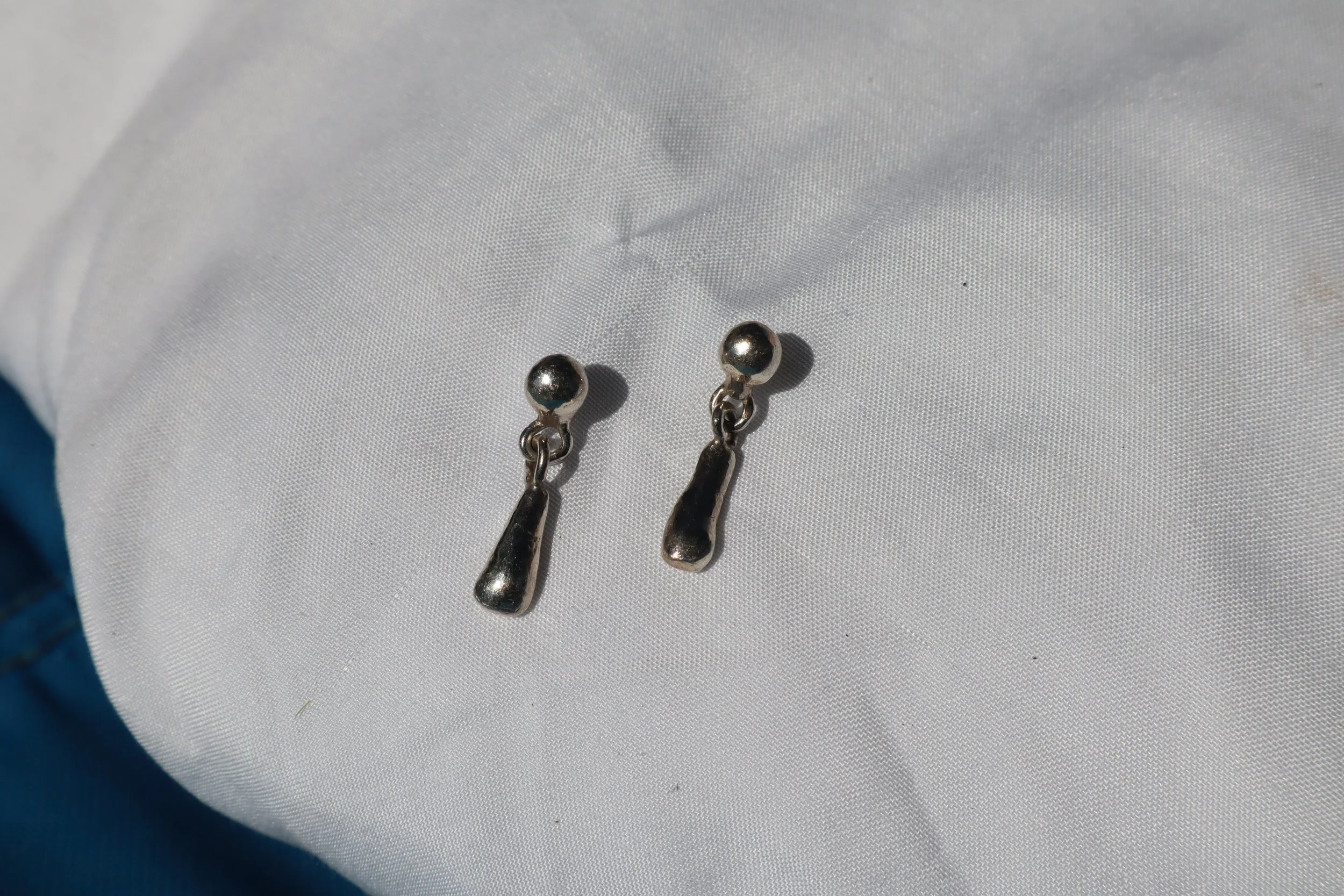 Silver Droplet Studs