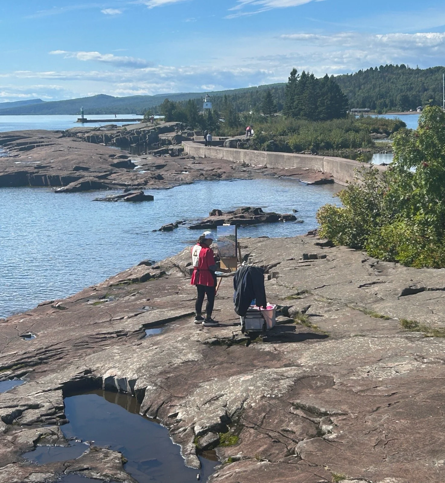 Plein air painting at Artist Point Grand Marais, Mn