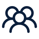 Icon of a group of people, represented by simple line drawings of multiple figures.
