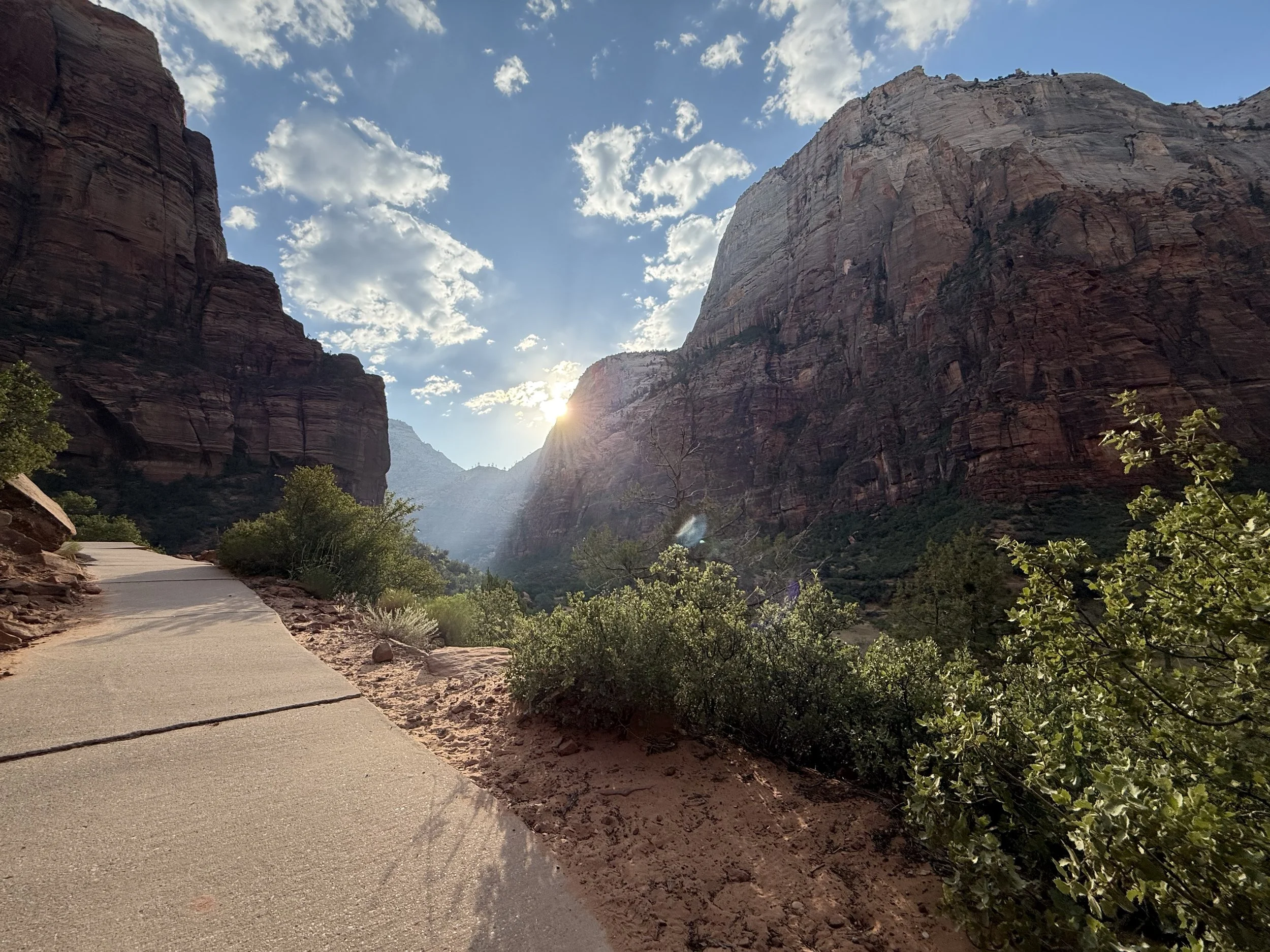 Hiking up Zion National Park