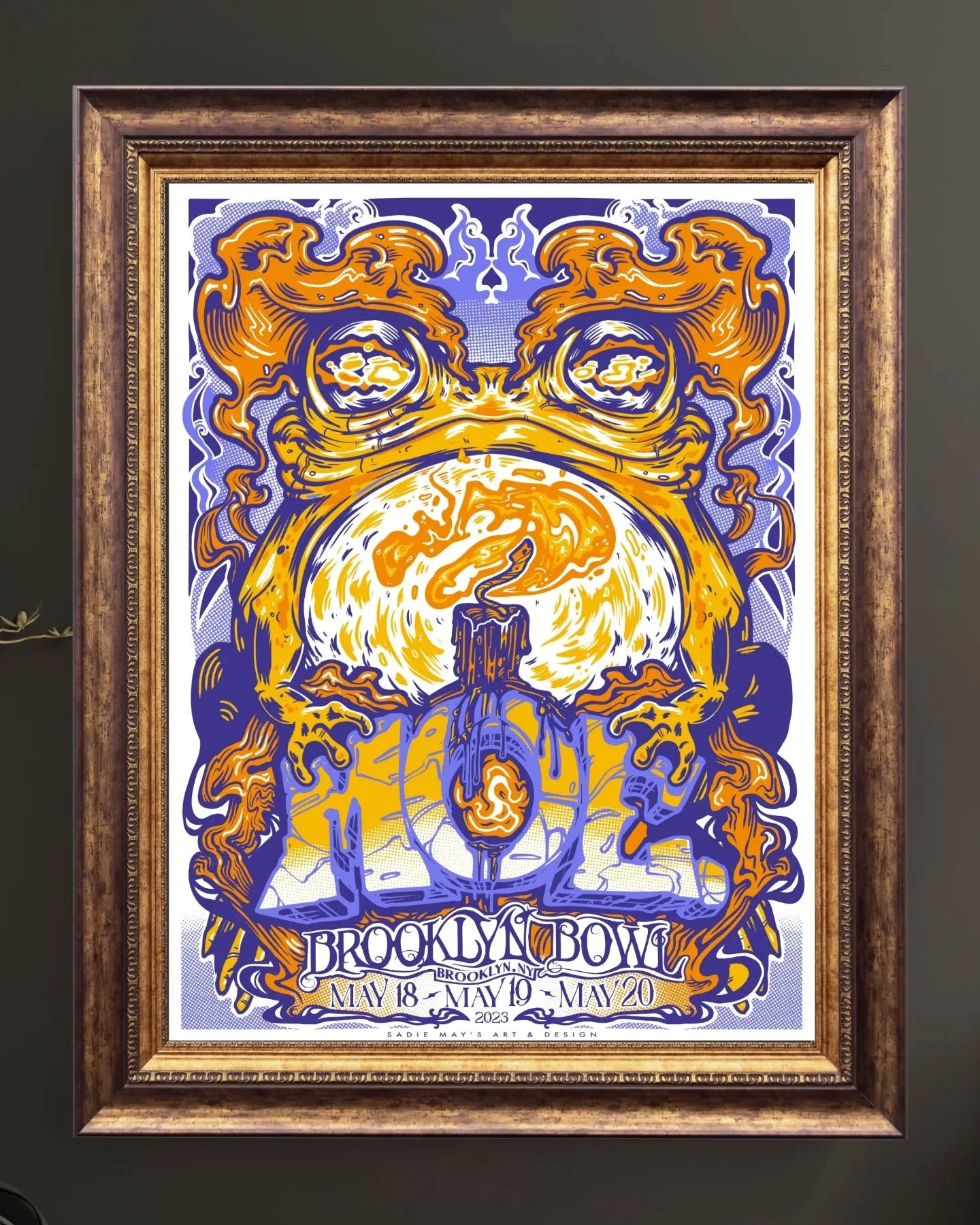 The second 18x24 screen print i ever designed was 
for @moetheband at @brooklynbowl in May of 2023. This iconic image was also used for a vinyl of the live show.