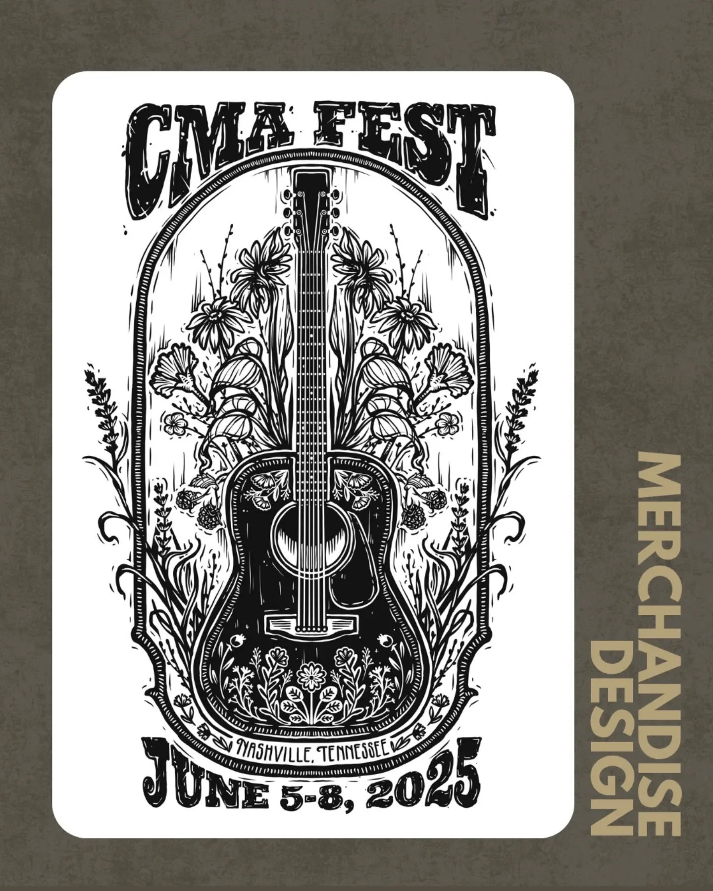 @cmamusicfestival featured my design on a tee shirt for their event this past June. They release a number of different merch pieces each year, so getting to create one of the official designs for CMA Fest 2025 was a huge honor.

CMA Fest turns Nashvi