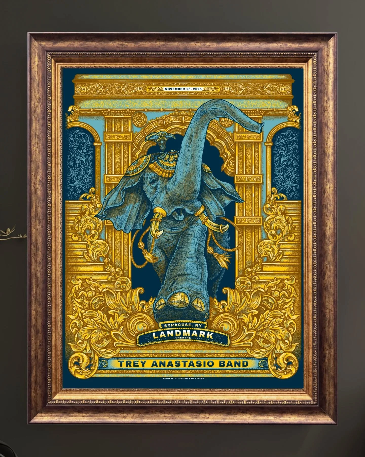 I&rsquo;ll have more to say after the show tonight, but here&rsquo;s my latest screen print in all its glory. 

I&rsquo;ve been going to shows at the Landmark for as long as I can remember. The moment you walk in, you&rsquo;re surrounded by gold fili