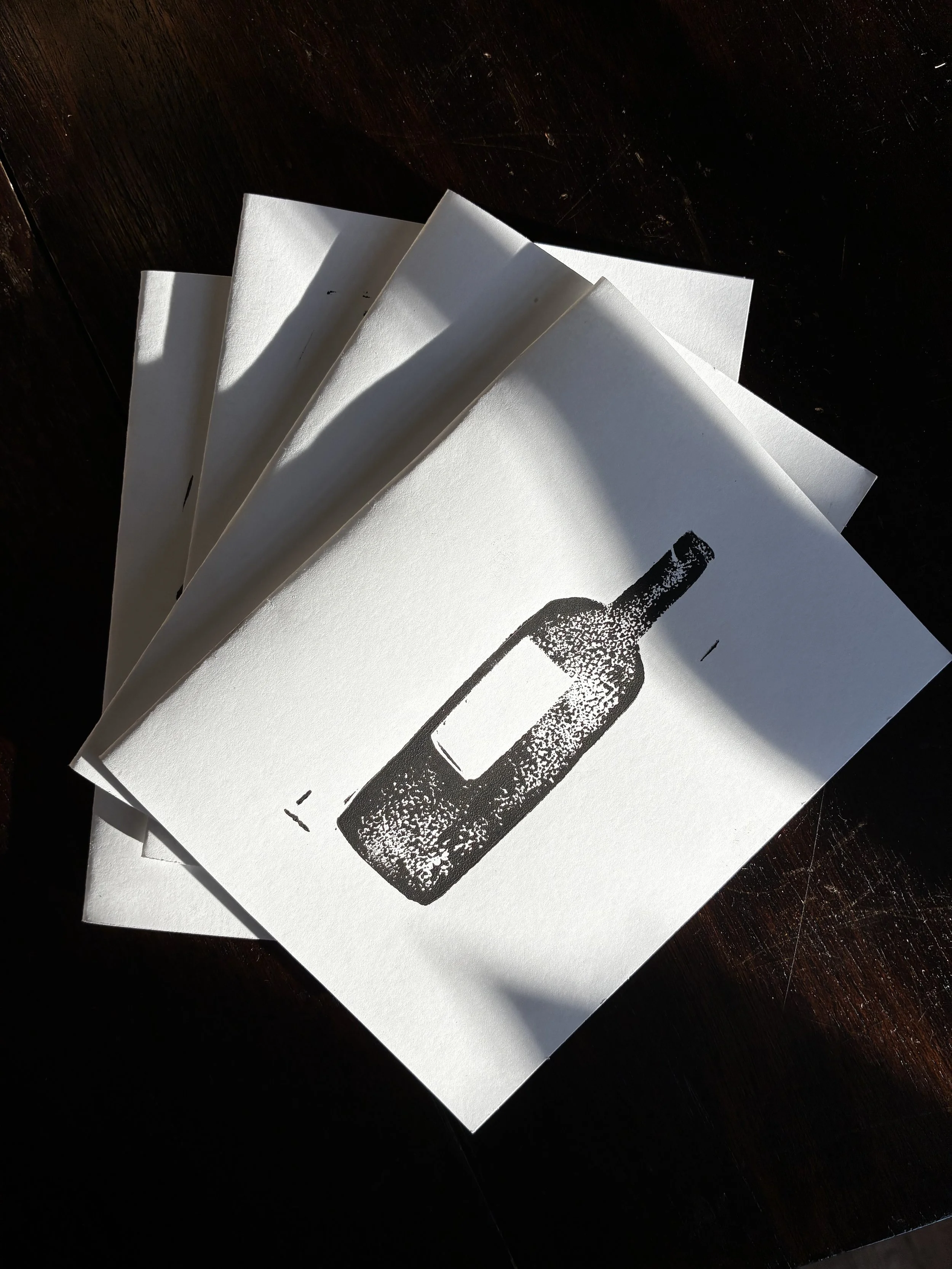Wine Bottle Printed Cards