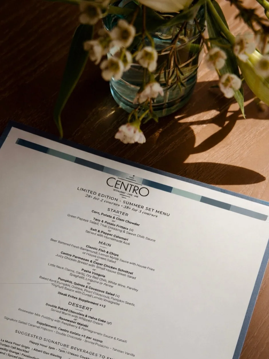 Now at Centro Restaurant!   Taste our new Limited Edition Summer Set Menu