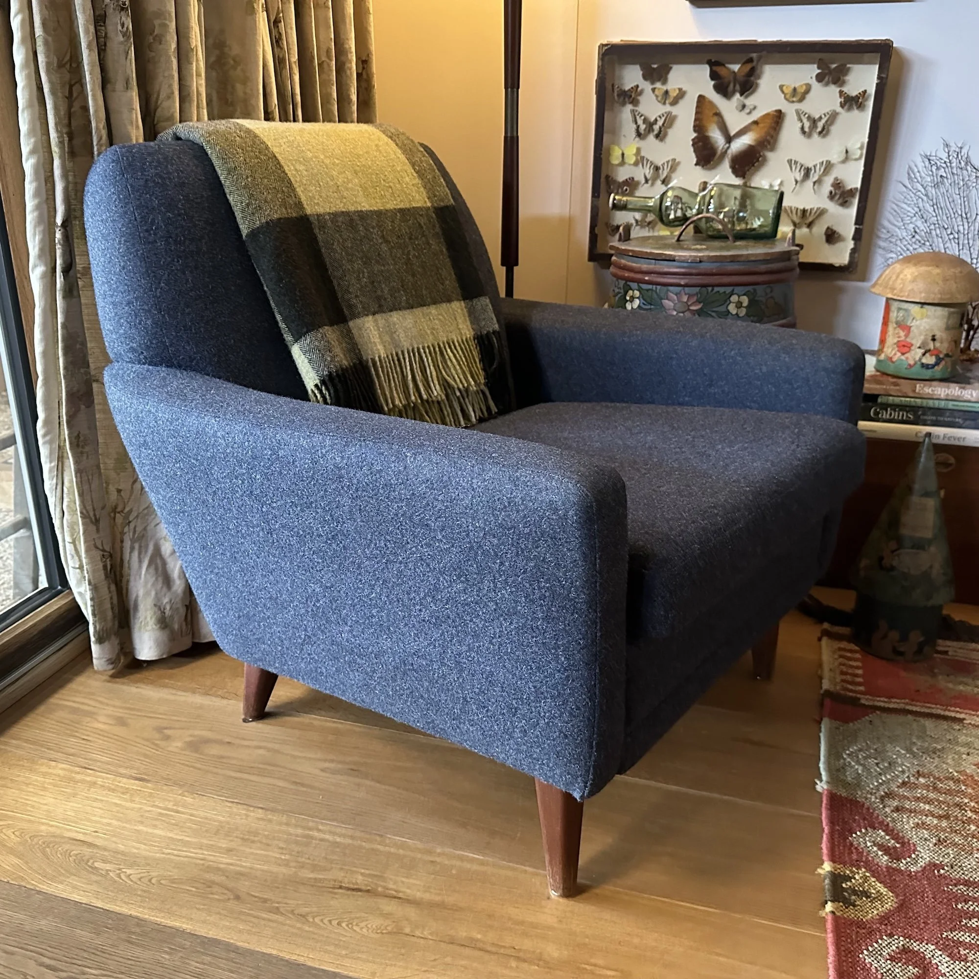 1960's Swedish Dux Armchair in Blue Tweed  2.jpeg