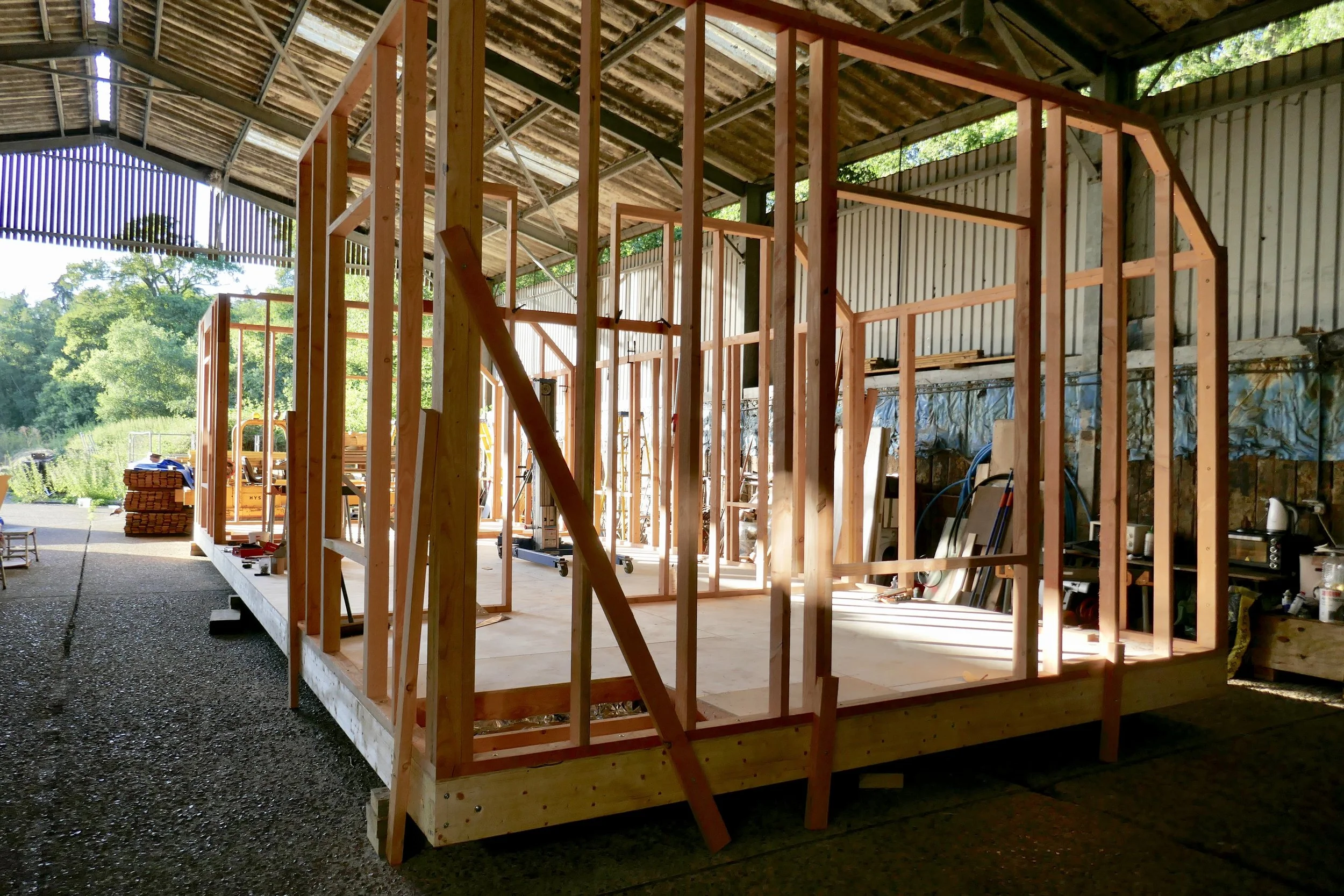 UK grown Douglas Fir timber cabin frame.JPG