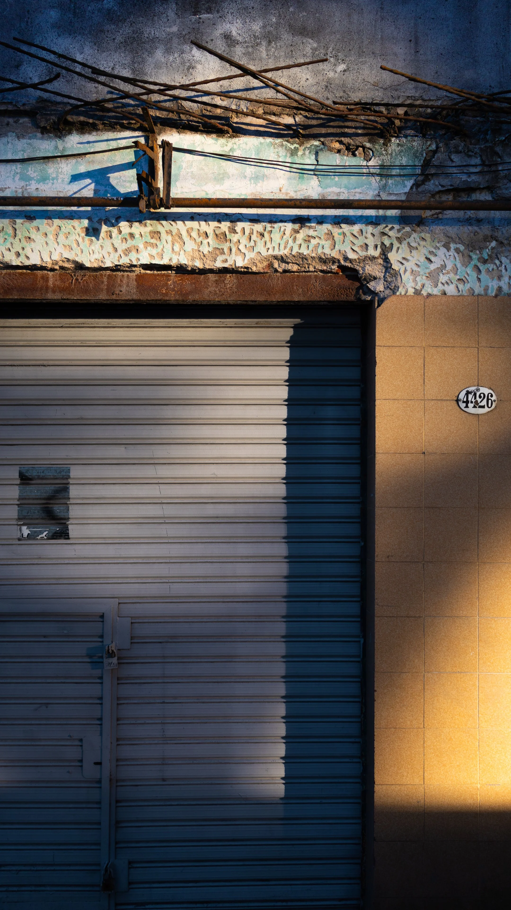 Run down but colorful commercial façade